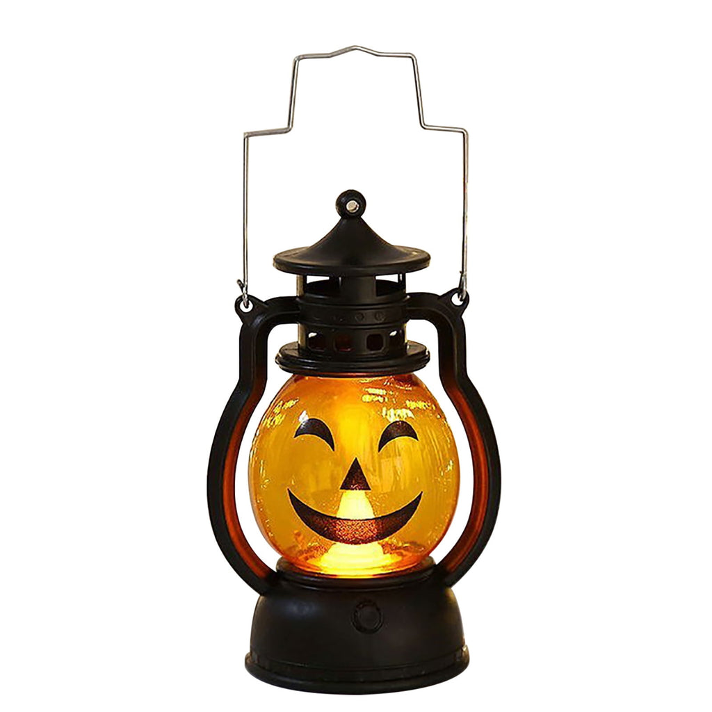 Aufmer Halloween Lights Lantern 3PCS Mini Halloween Pumpkin Candle Lantern LED Halloween Scary Scene Lights Halloween Lantern Decor Vintage Hanging Lantern Gifts for Indoor,Party Spooky Decorations