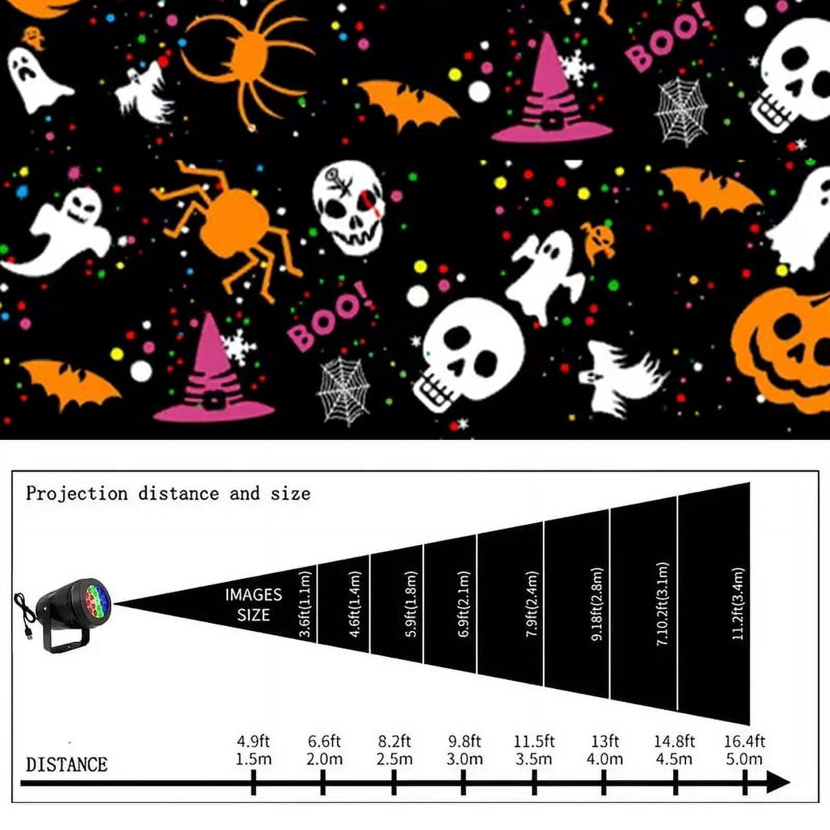 Halloween Projector Lights, 360° Rotation Laser Projector 16 types Halloween patterns Projector Lamp Indoor Outdoor Holiday Lights LED Light, Halloween Home Party Landscape Wall Decorations