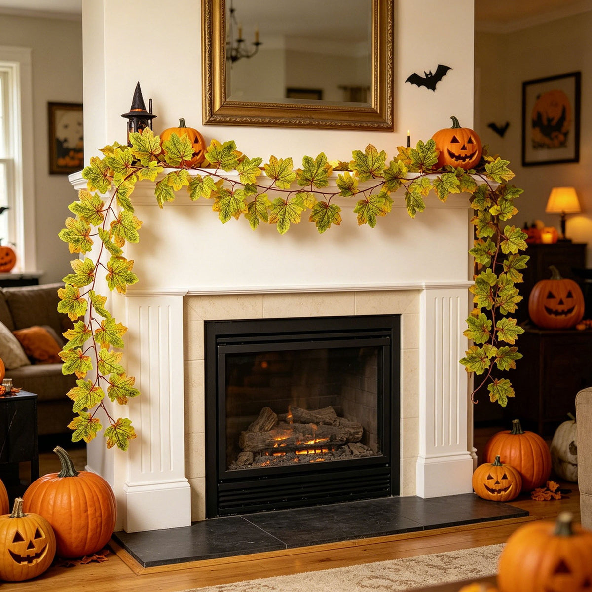 Spring Artificial Flowers Garland, 70 inch Fake Eucalyptus Vine Cherrys Blossoms Hanging Garland Rattan for Mantle Fireplace Wedding Indoor Outdoor Home Decor