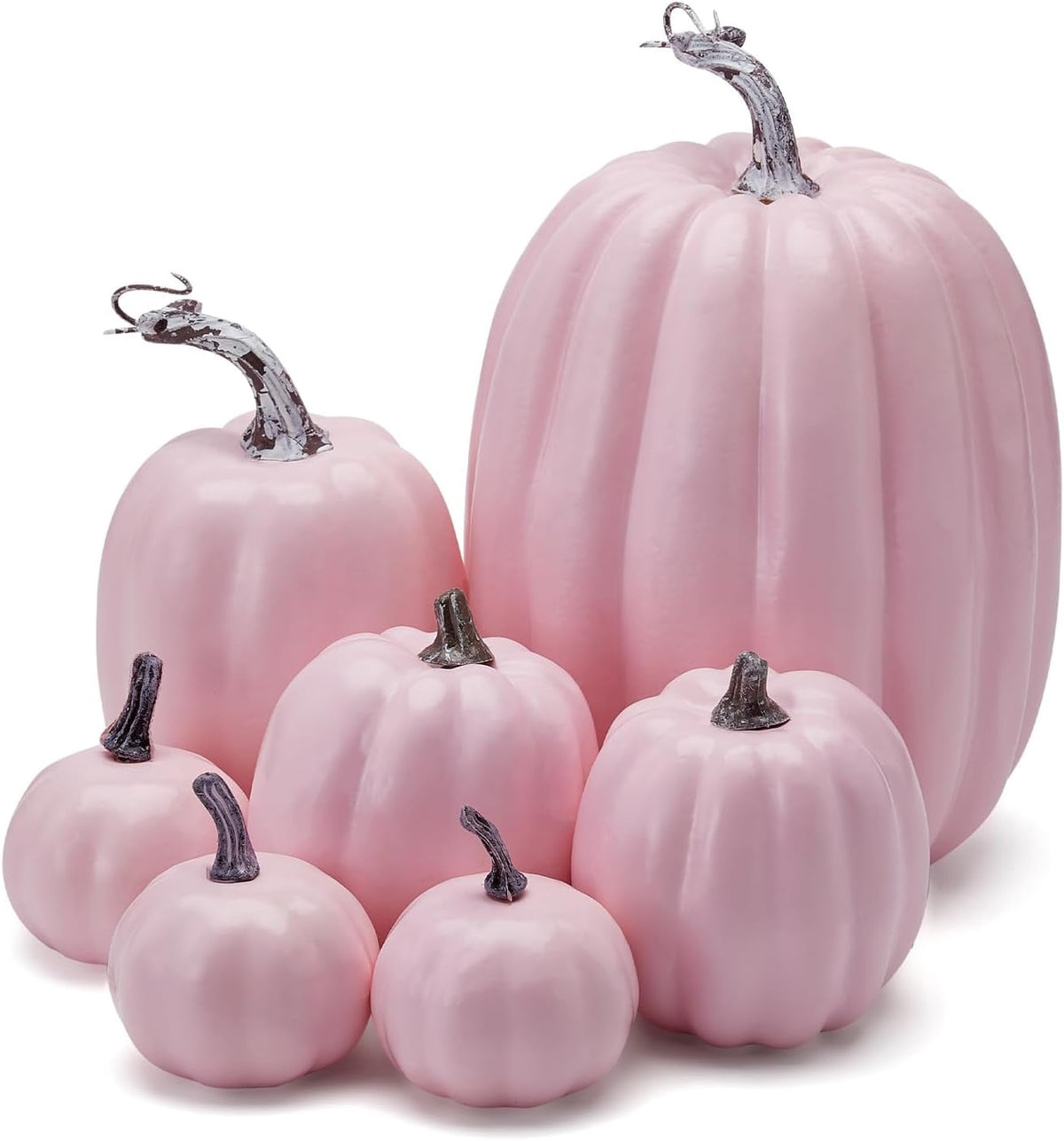 7Pcs Fake Pumpkins Artificial Plastic Pumpkins Decorations Foam Pumpkins for Fall Halloween Home Decor (Blue, One Size)