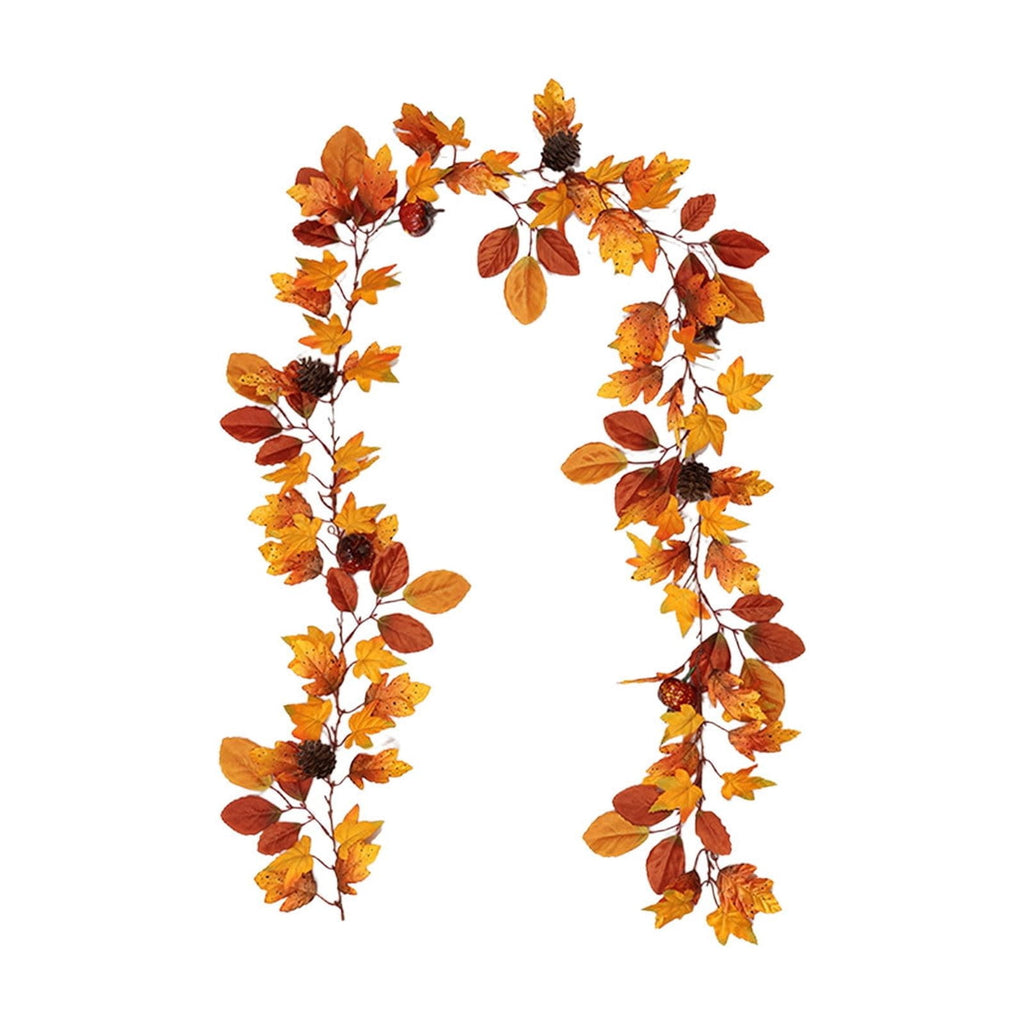 Fall Maple Leaf Front Door Wreath, Multicolor Plastic Seasonal Wreath for Halloween Thanksgiving Christmas Indoor Wall Fireplace Home Decor, 9.84 Inch