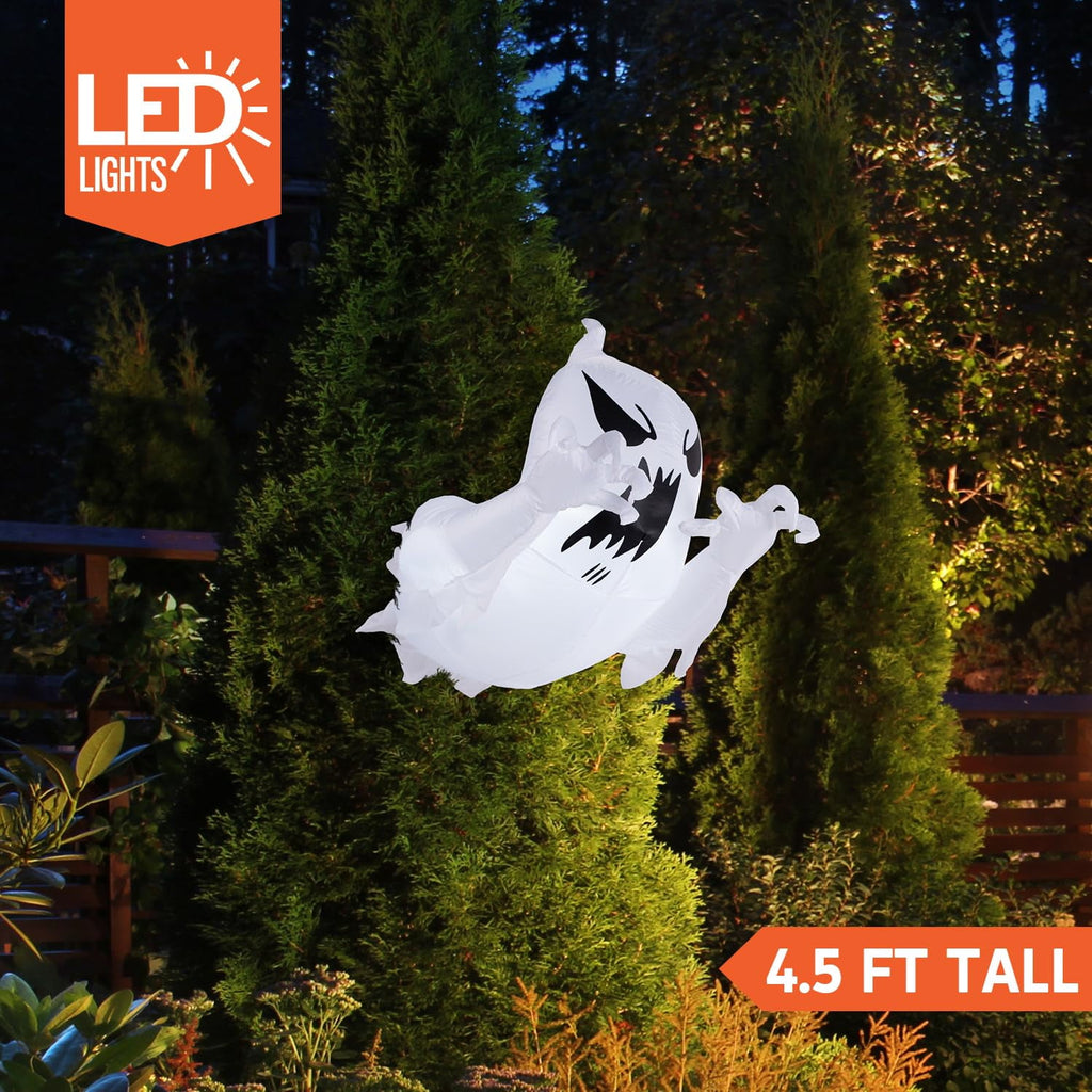 Joyfy 4 FT Halloween Inflatable Purple Octupos Head with Tentacles Broke Out from Window with Built-in LED Blow Up Inflatable for Window Decoration Yard Garden Lawn Decor