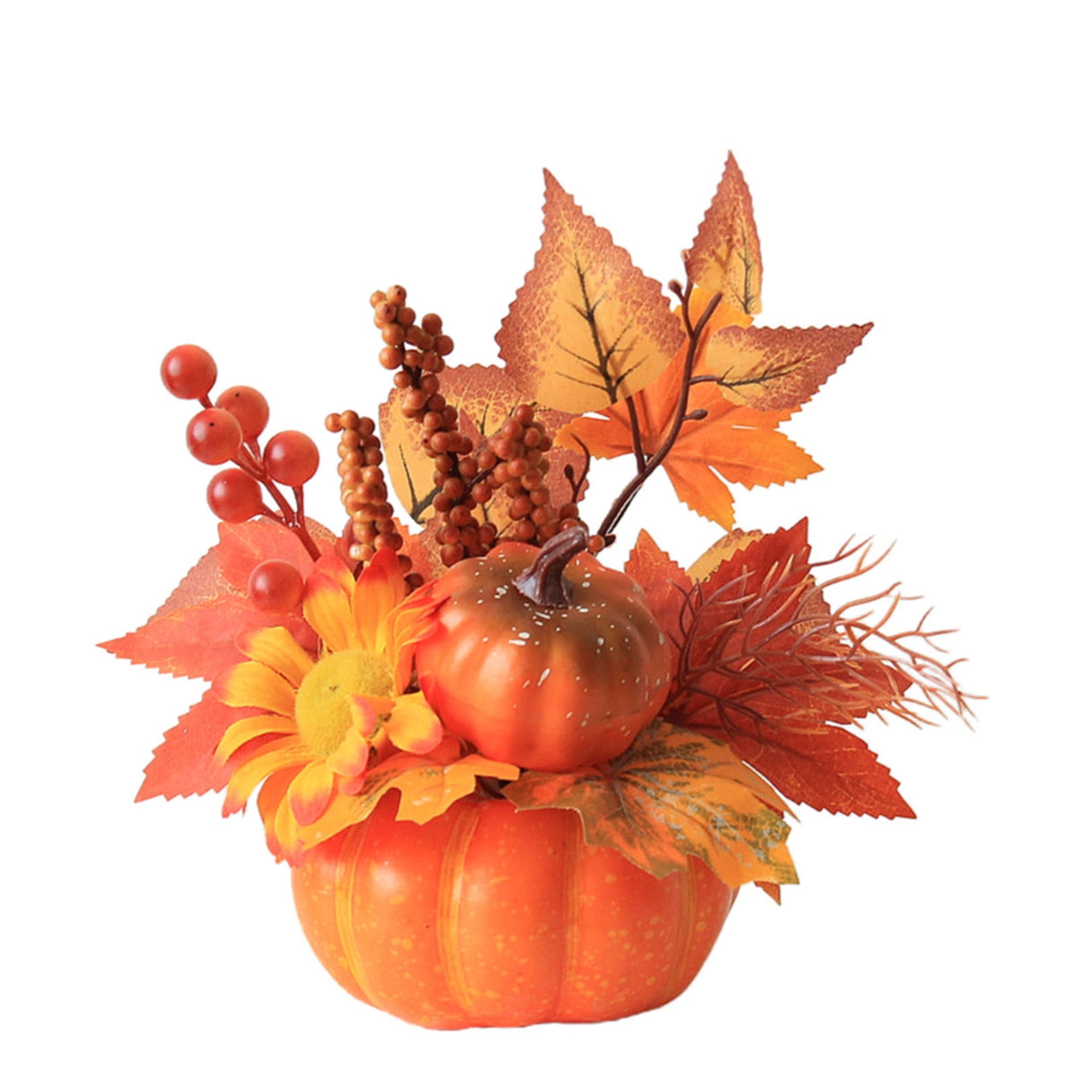 Pumpkin Decor with Artificial Flower Sunflowers Fall Decorations for Home Tabletop Kitchen Party Thanksgiving Harvest