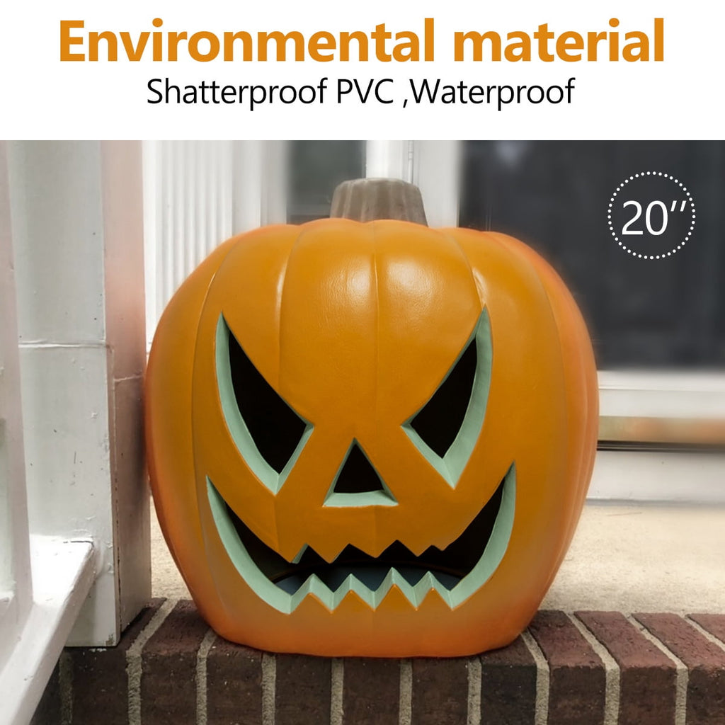 Gamexcel 3 Pack Light Up Jack O Lantern Pumpkins, 10/14/16 in Waterproof LED Halloween Decorations for Indoor Outdoor Porch Yard