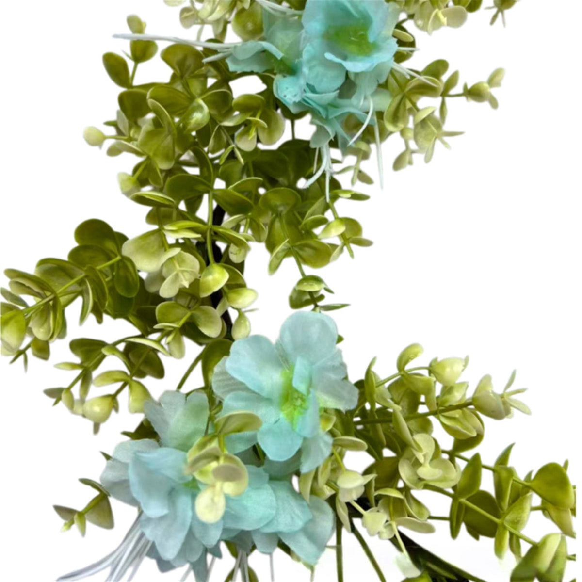 Spring Artificial Flowers Garland, 70 inch Fake Eucalyptus Vine Cherrys Blossoms Hanging Garland Rattan for Mantle Fireplace Wedding Indoor Outdoor Home Decor