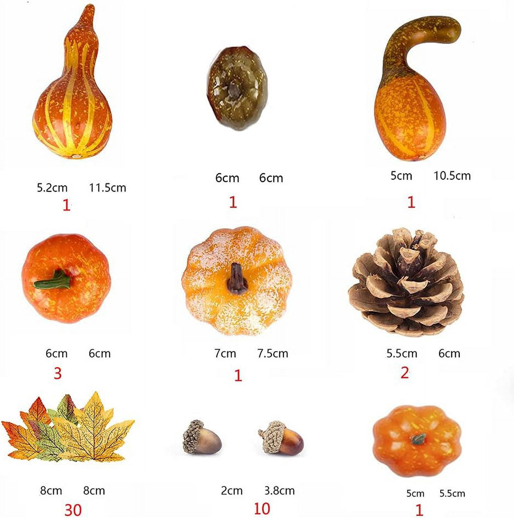 50 Pcs Artificial Pumpkins Decoration Set Mini Autumn Harvest Decoration Fall Pumpkin Table Decoration