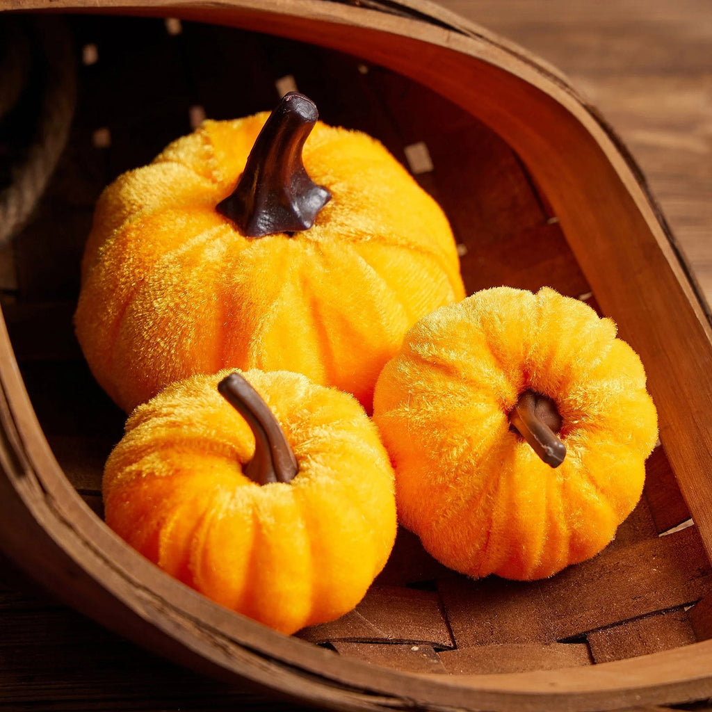Bazyrey Velvet Pumpkins Fake Mini Pumpkin,Halloween Decor 12pcs Artificial Fake Velvet Pumpkins Decoration for Fall(Blue+White),Happy Halloween Thanks Giving Day Autumn Decorations