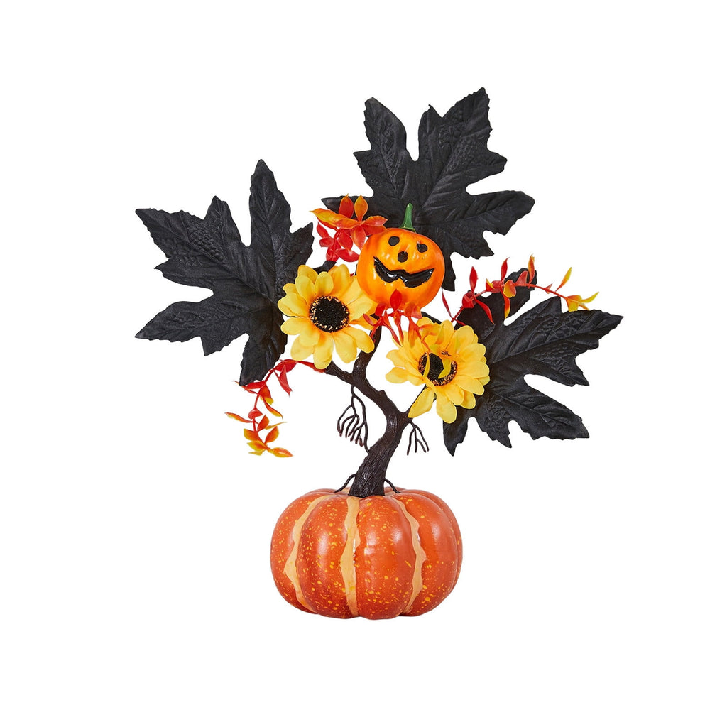 YSGFHGJW Halloween Thanksgiving Artificial Pumpkin Tree Decoration, Light Up with LED Lights, Fall Decor for Dining Table Living Room Porch