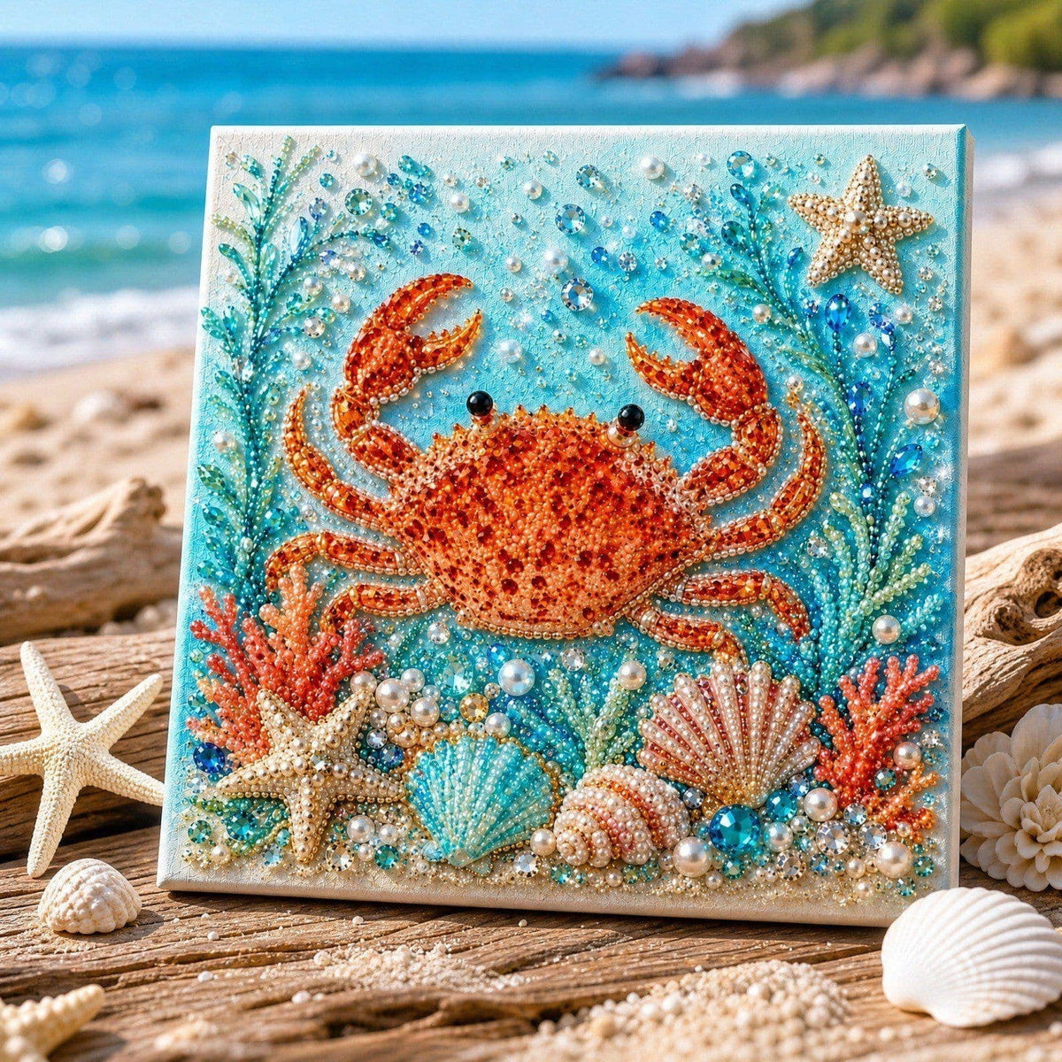 JWZZYD DIY Christmas Pearl Painting Art Kit with Frame, 9.8" Christmas Pearl Beads Art Craft Set, Gemstone Dots Beads for Holiday Christmas Wall Decor, Decoration Gift(Reindeer)