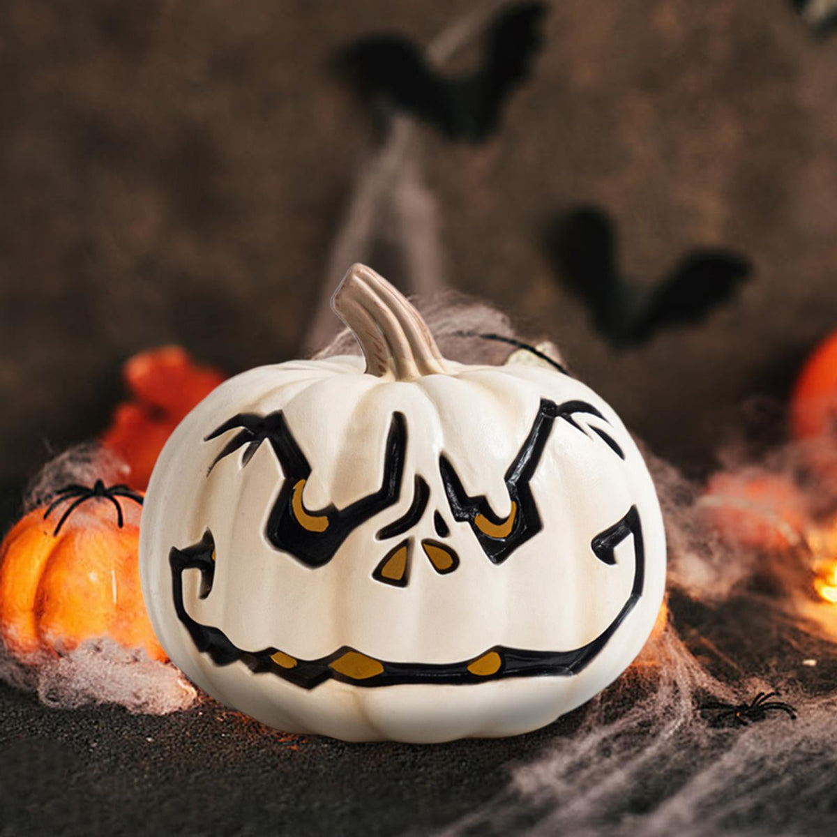 yotijay Halloween Pumpkin Light Indoor Decoration Vivid Details Fine Craftsmanship Resin C