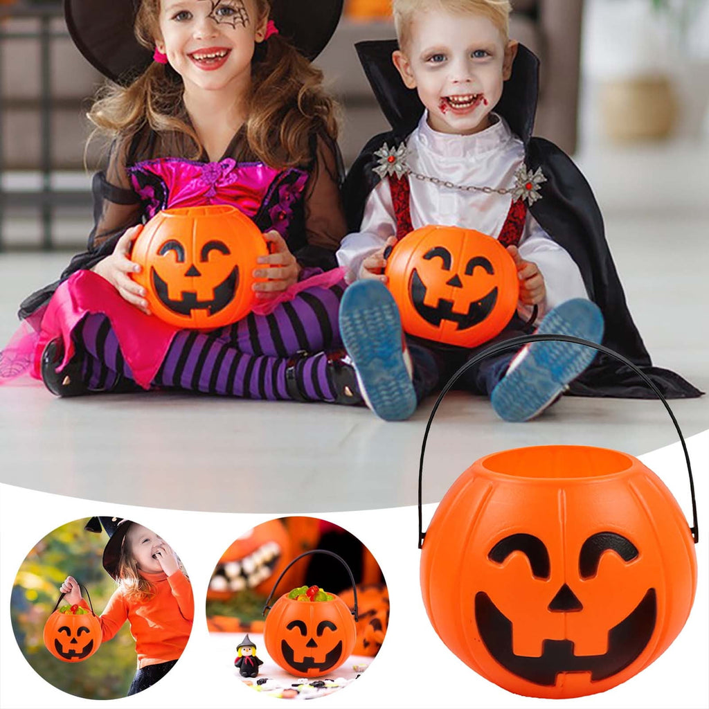Kyusrd Trick or Treat Halloween Lantern Pumpkin Decoration Lighted Table Centerpieces Ornaments Spooky Pumpkin Prop Decor Decorative Wedding Candy Bowl Organizer Canisters