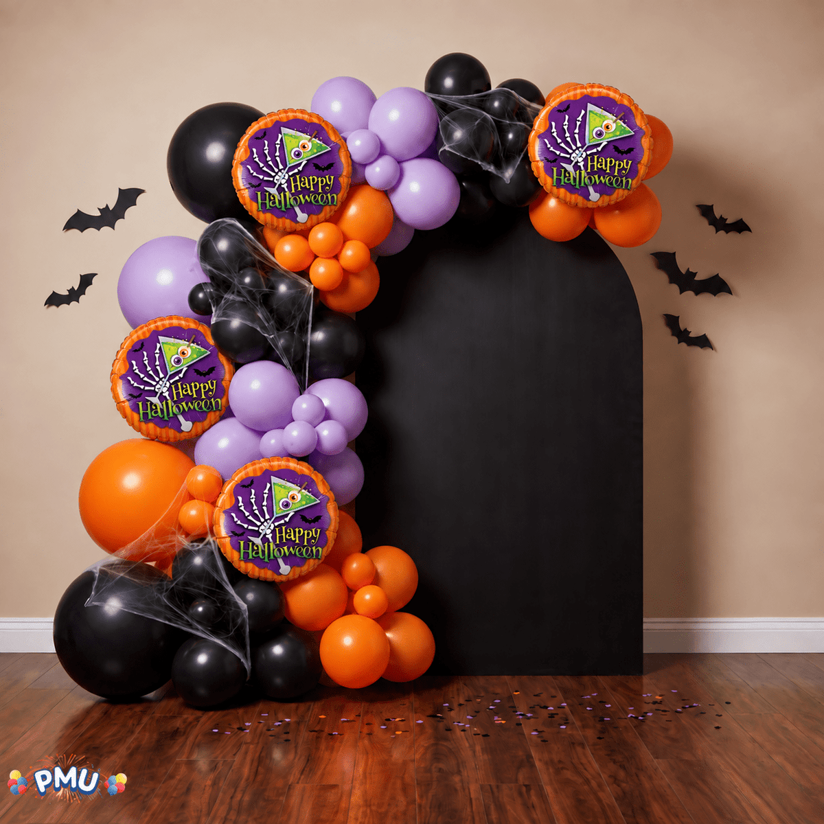PMU Halloween Party Decoration "Happy Halloween" Jack Faces Aglow 18 Inch Mylar-Foil Balloon (1pkg) Pkg/1