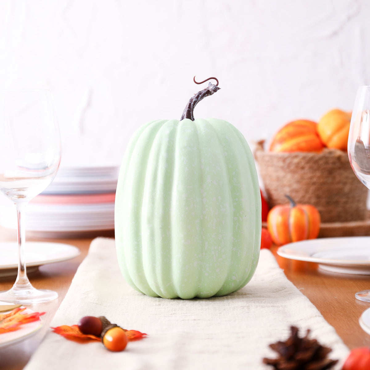 RUINIXCW 8 Inch Large Artificial Pumpkins Fall Decorations Thanksgiving Halloween Pumpkins Giant Fake Pumpkins Foam Pumpkins Autumn Harvest Home Decor