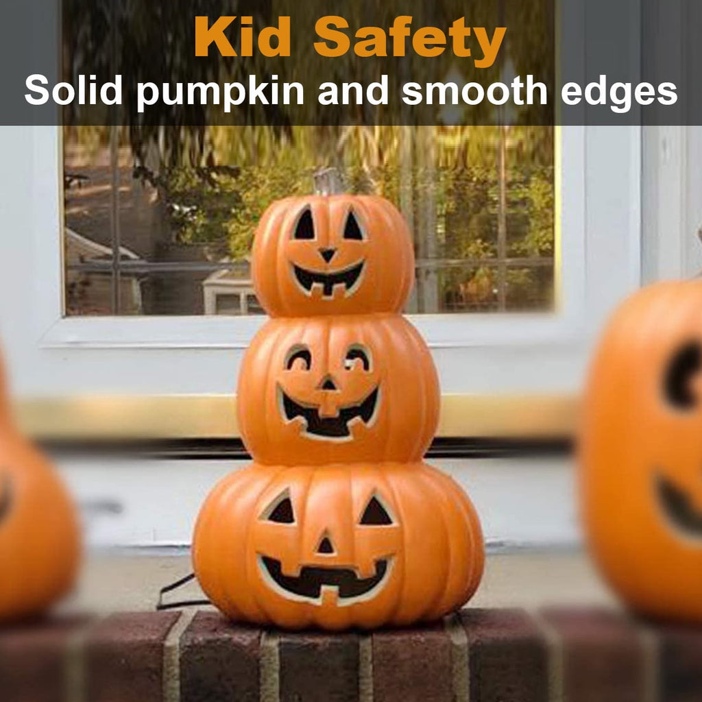 14 Inch Light Up Large Jack O Lantern - Halloween Pumpkin Decoration Indoor/Outdoor