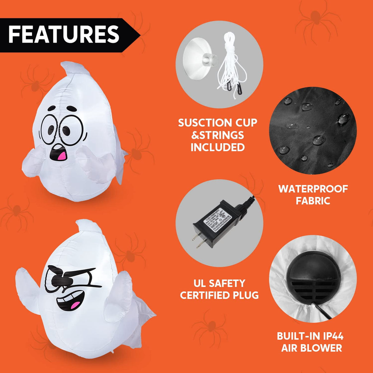 Joyfy 4 FT Halloween Inflatable Purple Octupos Head with Tentacles Broke Out from Window with Built-in LED Blow Up Inflatable for Window Decoration Yard Garden Lawn Decor