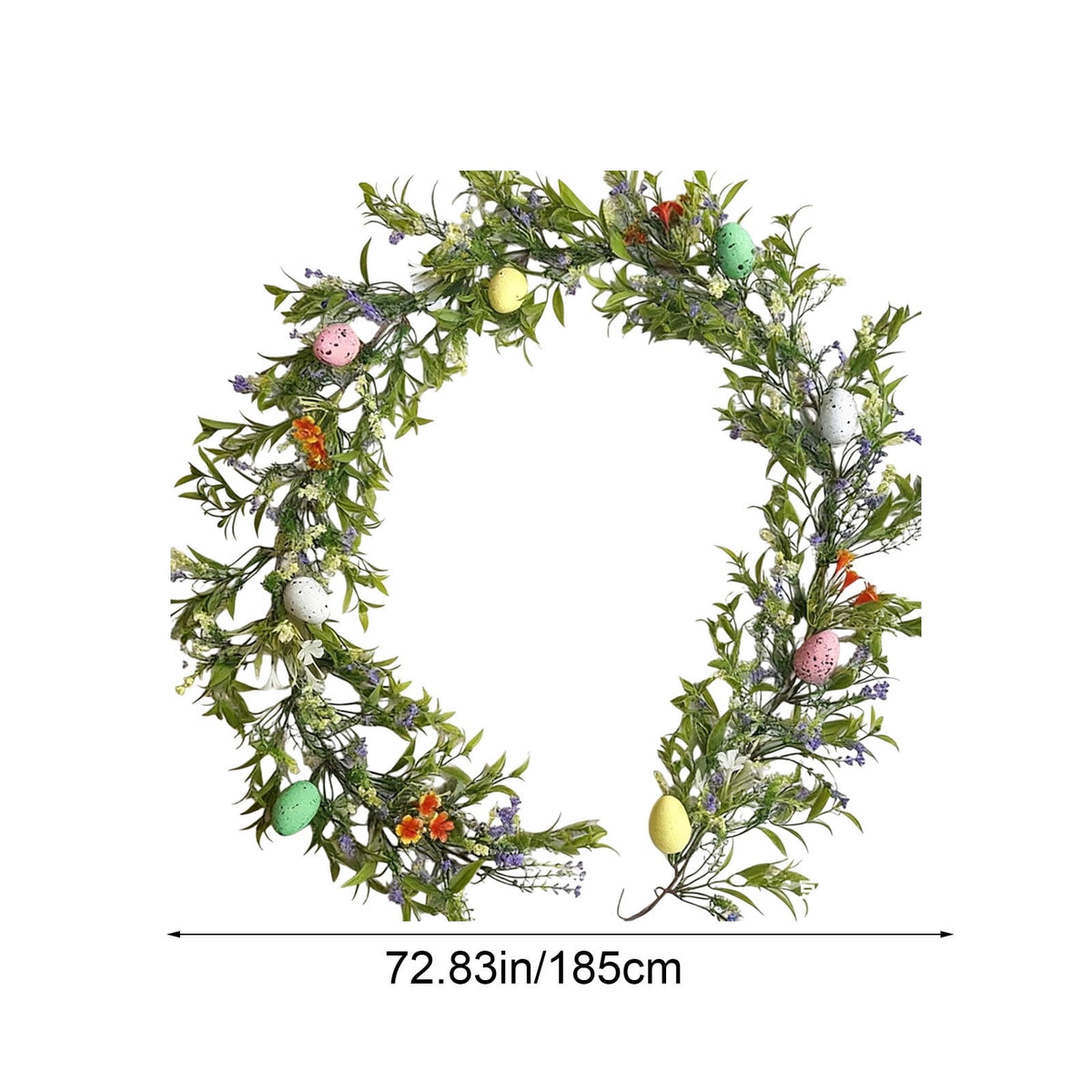 yulier Artificial Garland 70.86 inch Spring Garland with Flowers, Faux Vines Floral Hanging Garland for Holiday Wedding Spring Home Party Window Door Fireplace Table Indoor Outdoor Decor