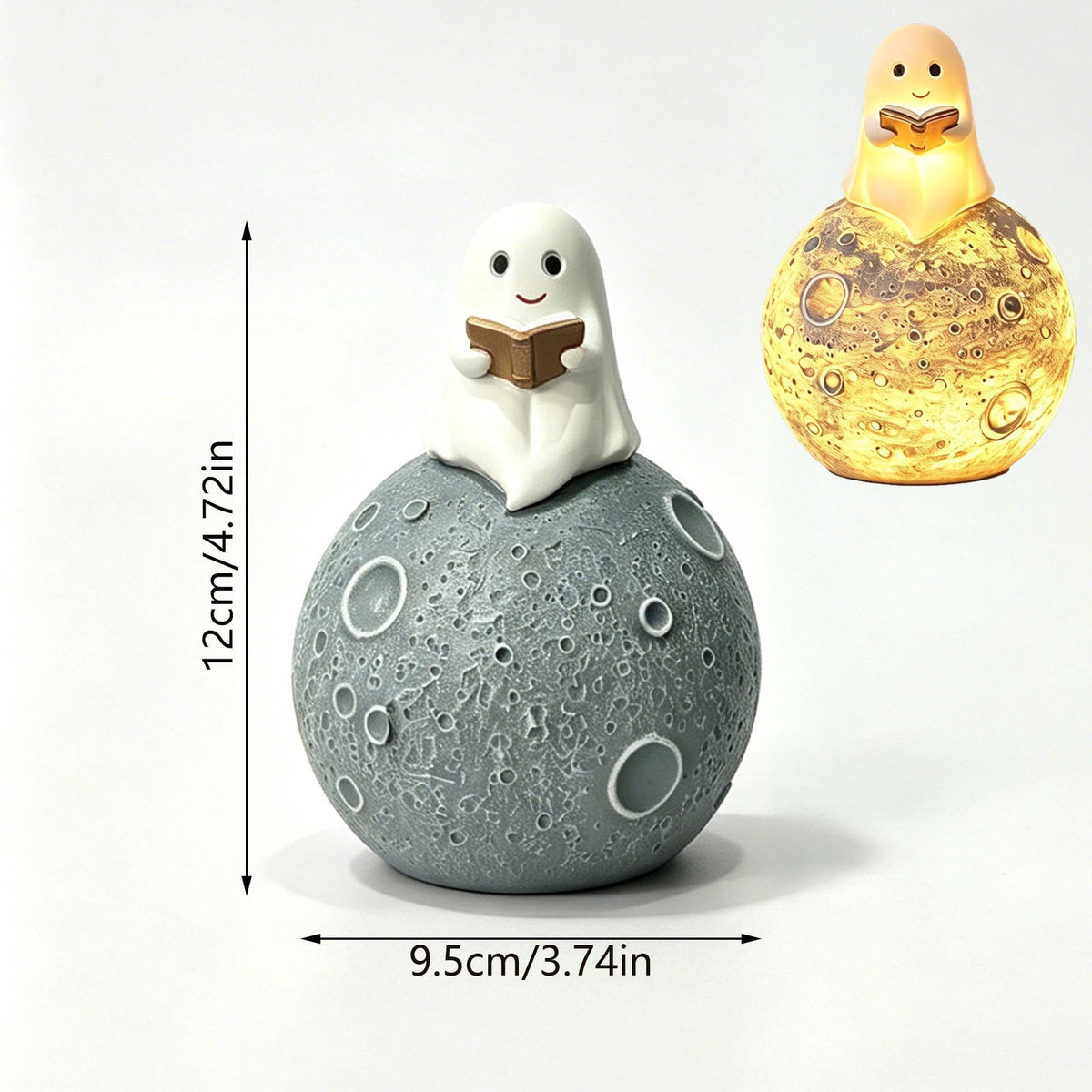 Sahpxhe Halloween Ghost Lamp Decor Warm LED Light for Halloween Mantel Shelf Tabletop Spooky Indoor Halloween Decor