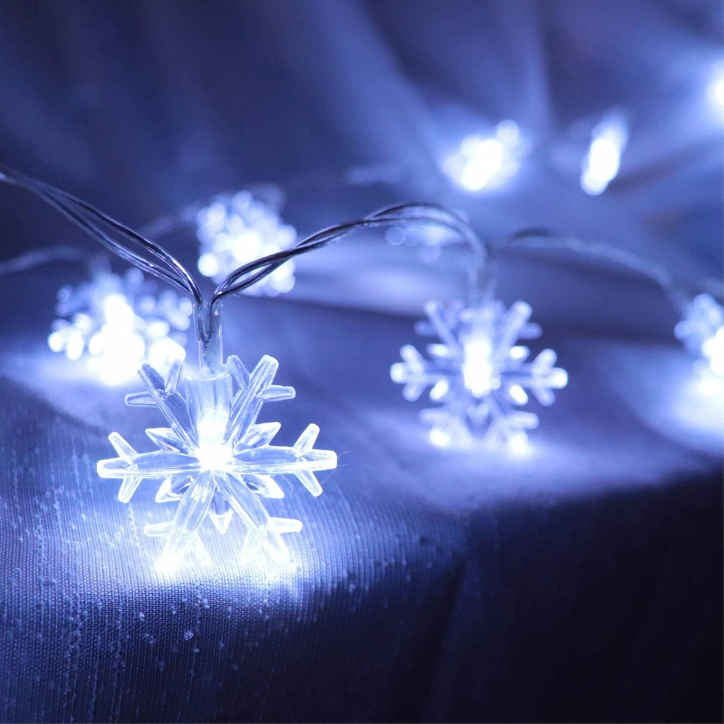Qoosea Solar Lights Outdoor, Waterproof 100 LED Snowflake Fairy Lights, 39 ft Outdoor Christmas Decoration, String Lights for Party, Patio, Room Decor