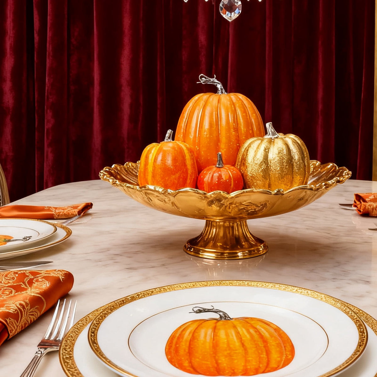 YOYTOO 7 Pcs Artificial Fake Pumpkins Fall Decoration, 4 Sizes, DIY Foam Pumpkins for Halloween Autumn Harvest Thanksgiving Table top House Dining Table Party Decoration (Orange)