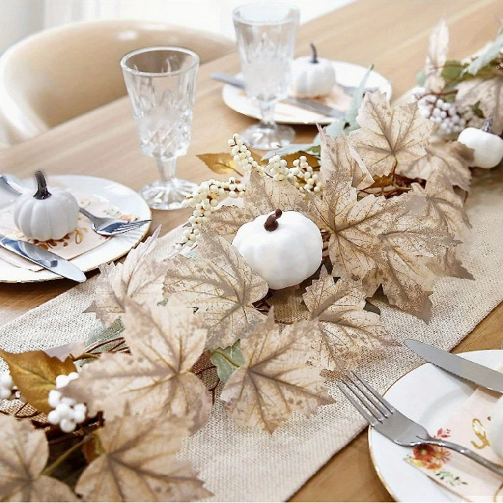 Fall Candle Ring,Artificial Maple Leaves Pumpkins Decorative Wreaths,Berry Wreath for Pillar Candle Holder,Candle Ring for Halloween Centerpieces and Farmhouse Table Decor,7.48 inch(Pink)
