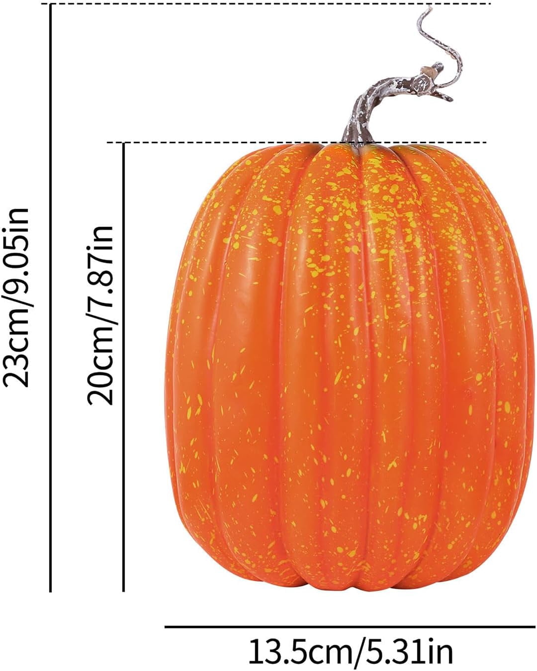 CQHVKQ 8 Inch Large Artificial Pumpkin Fall Decorations, Realistic Fake Harvest Pumpkin, Orange Gold Decorative Pumpkins for Table Centerpieces, Fall, Thanksgiving & Halloween DIY