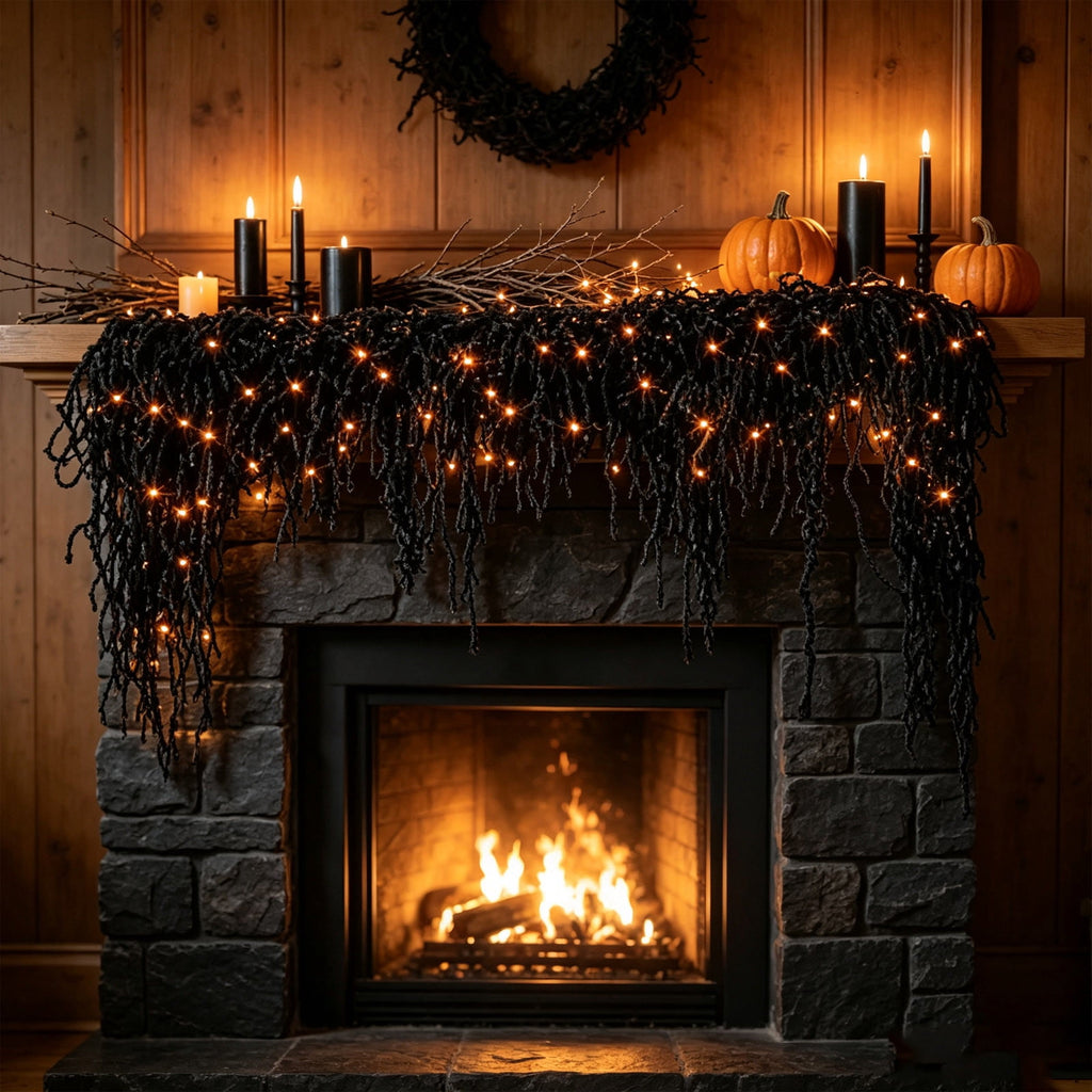 yulier Artificial Garland 70.86 inch Spring Garland with Flowers, Faux Vines Floral Hanging Garland for Holiday Wedding Spring Home Party Window Door Fireplace Table Indoor Outdoor Decor