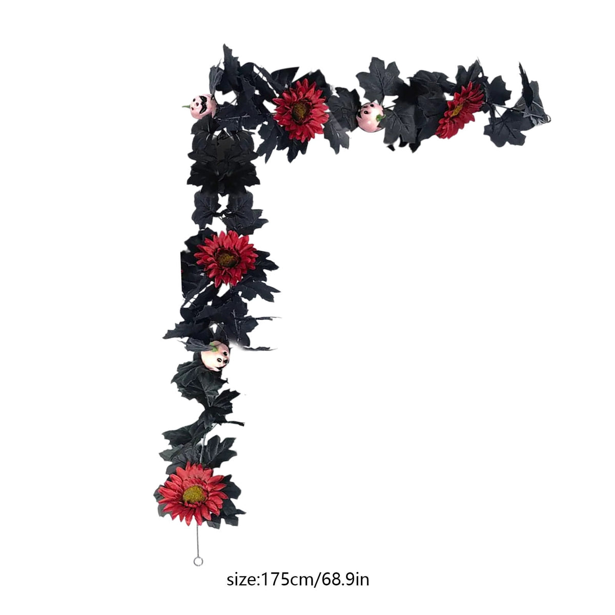 68 Inch Black Halloween Garland, Fall Artificial Vine, Thanksgiving Wall Decor for Home Mantel