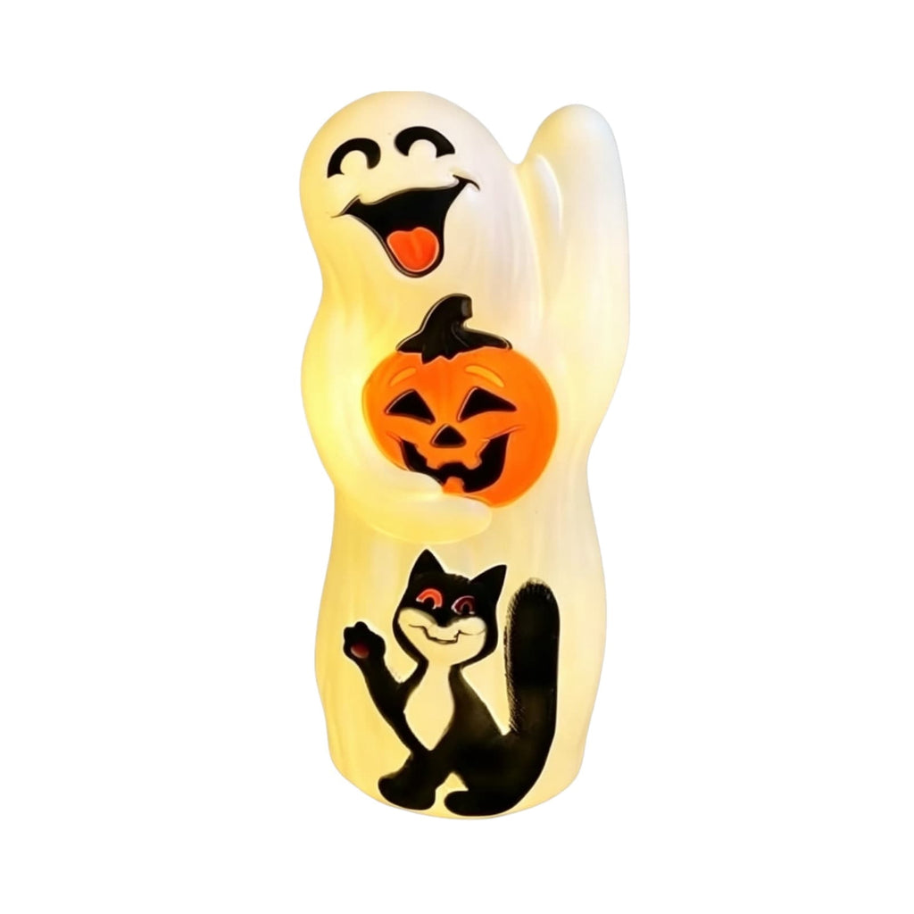 SCNOR Friendly Ghost Statue with Pumpkin Candy Bowl, 11.8 Inch Halloween Decoration for Outdoor Porch, Yard, Patio & Indoor