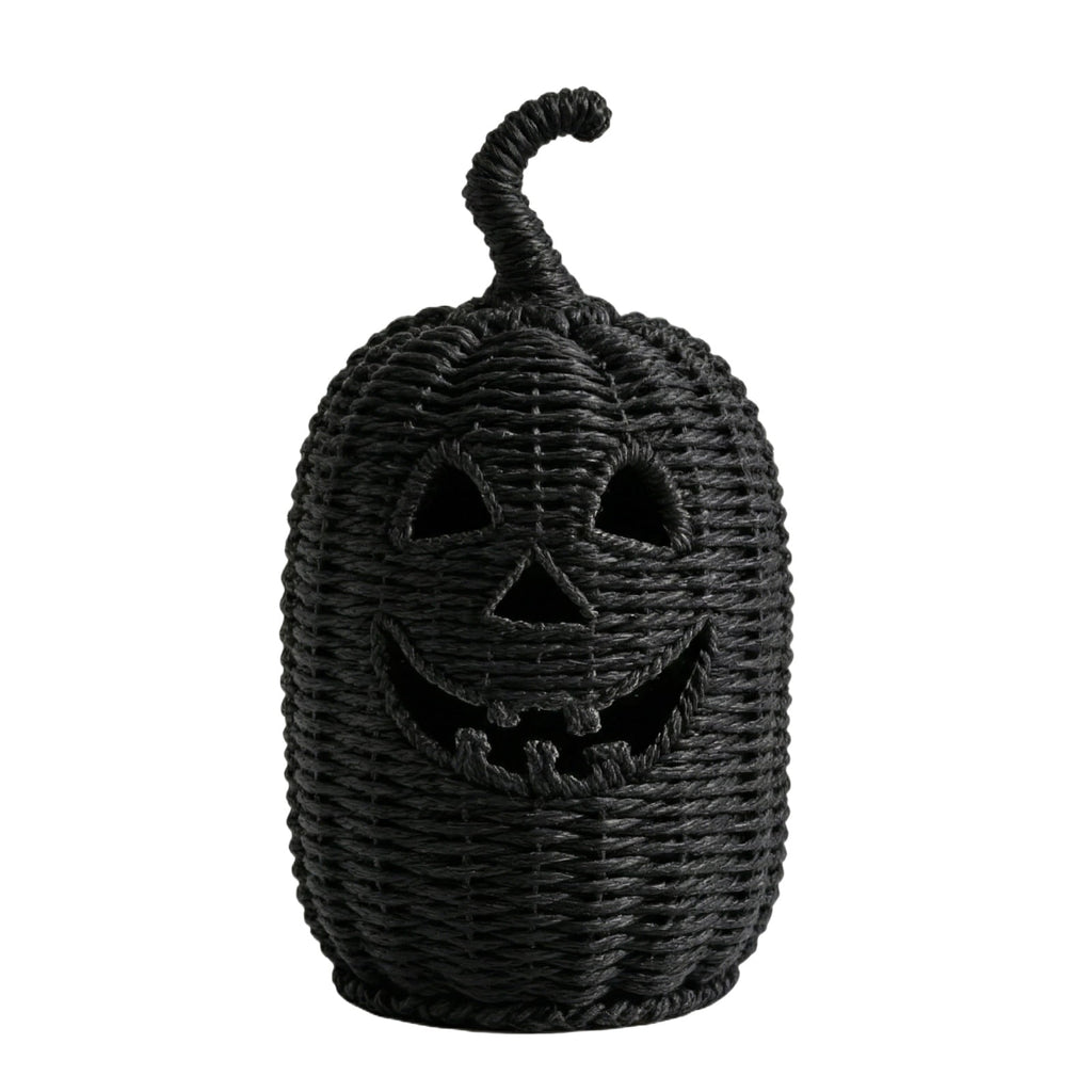 Halloween Decoration Faux Jack O Lantern Basket Seagrass Pumpkin Ornament Festive Tabletop Display Holiday Accents Home Party Supplies Autumn Harvest Seasonal Accenting Props