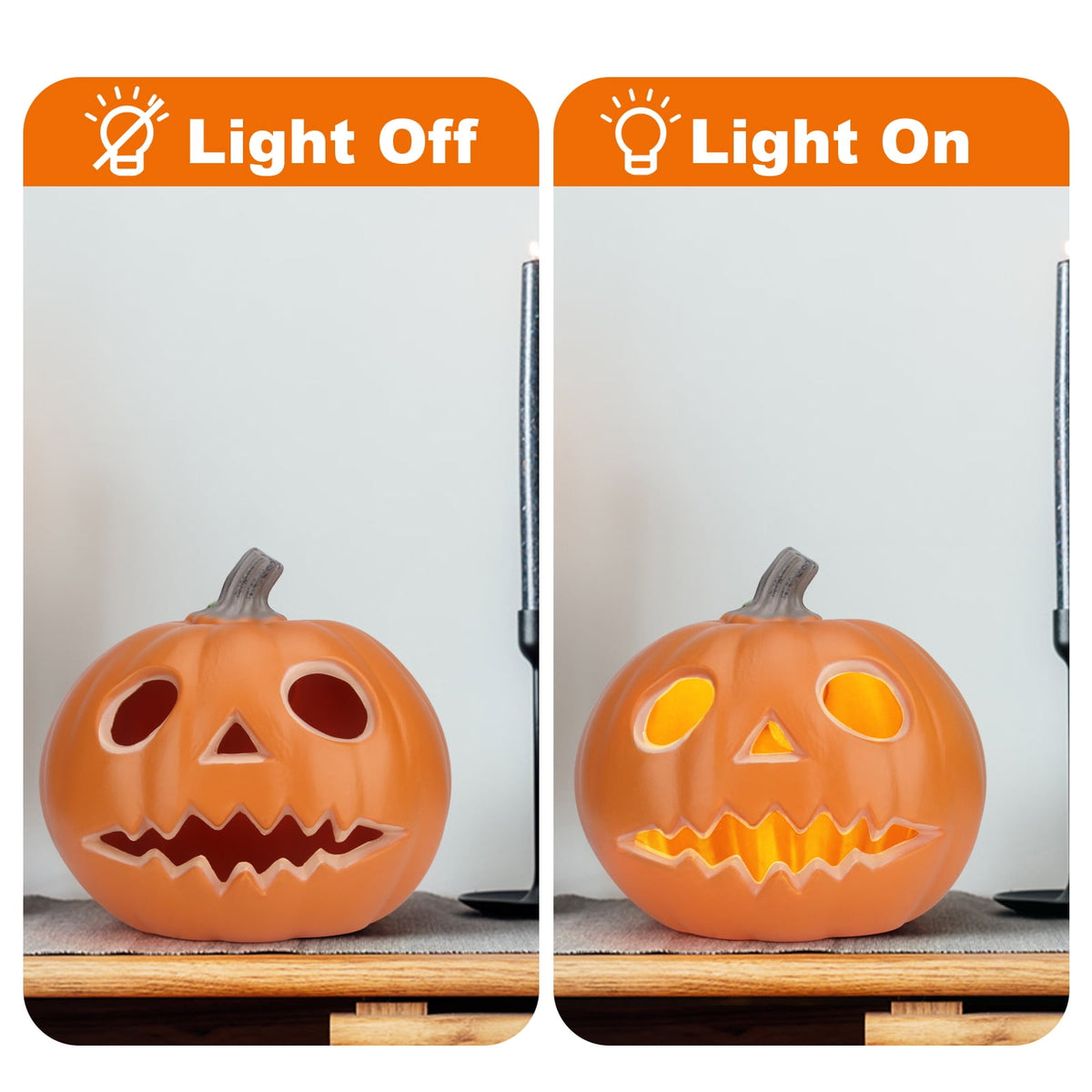 6" Jack O' Lantern - Battery Operated Halloween Pumpkin Lantern - Waterproof for Indoor Outdoor Decorations Favors