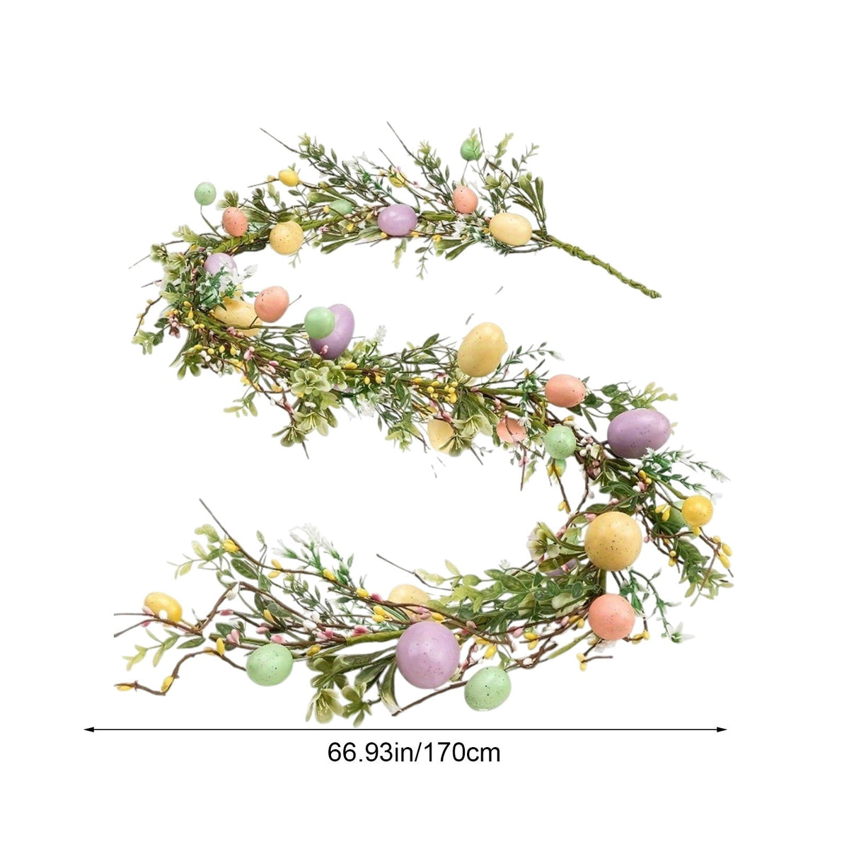 yulier Artificial Garland 70.86 inch Spring Garland with Flowers, Faux Vines Floral Hanging Garland for Holiday Wedding Spring Home Party Window Door Fireplace Table Indoor Outdoor Decor