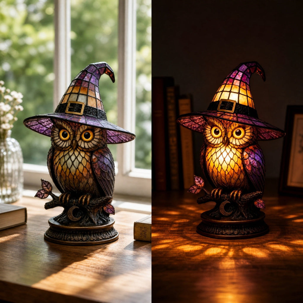 Halloween Pumpkin Night Light With Witch Hat Acrylic LED Tabletop Ornament, Spooky Glowing Figurine for Home Party Bedroom Holiday Decoration