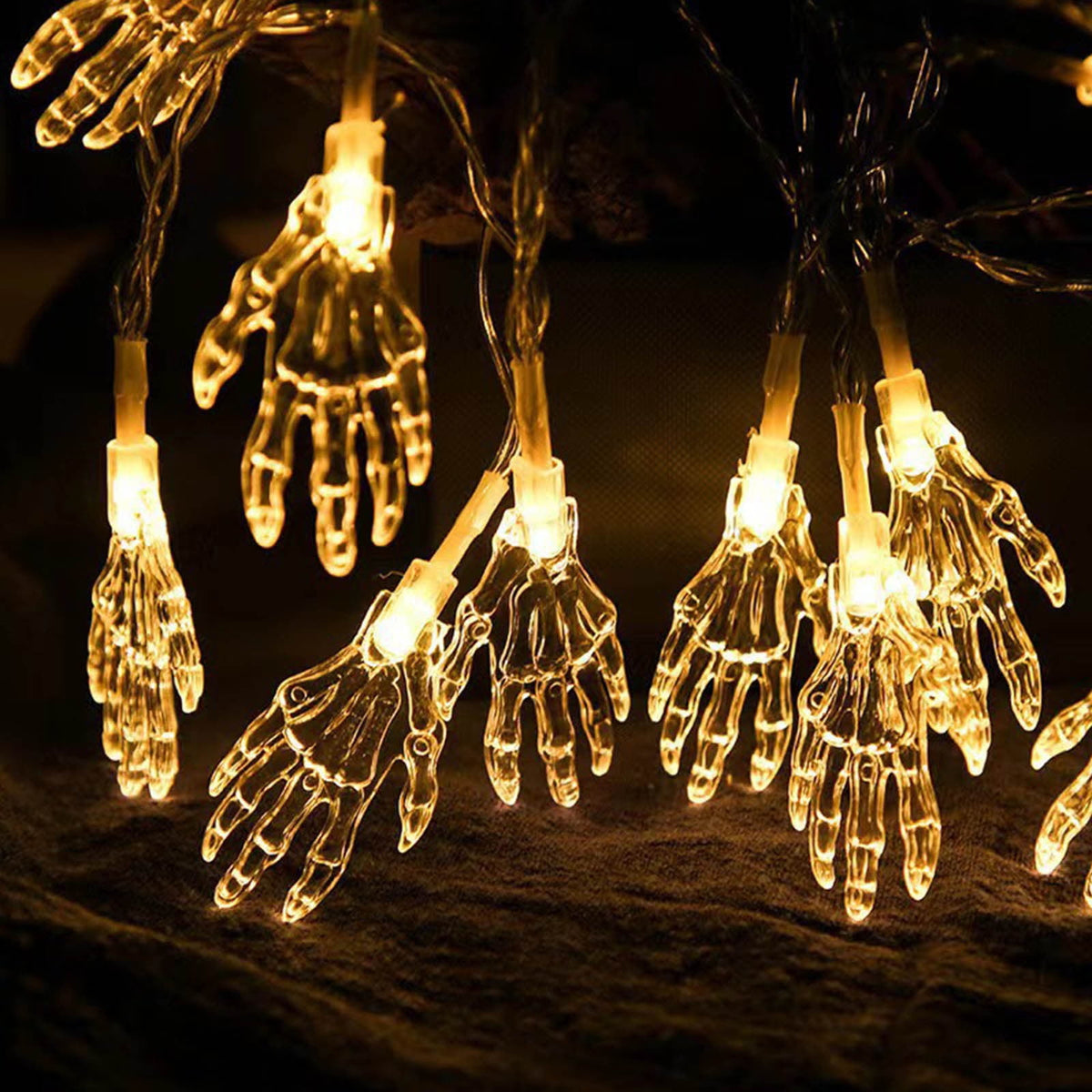 Halloween's String Lights Battery Operated 6.56FT 10 LED 3D Pumpkin Bat Ghost Light with Timer 8 Light Modes For Window Indoor Outdoor Decor Halloween Party Decorations