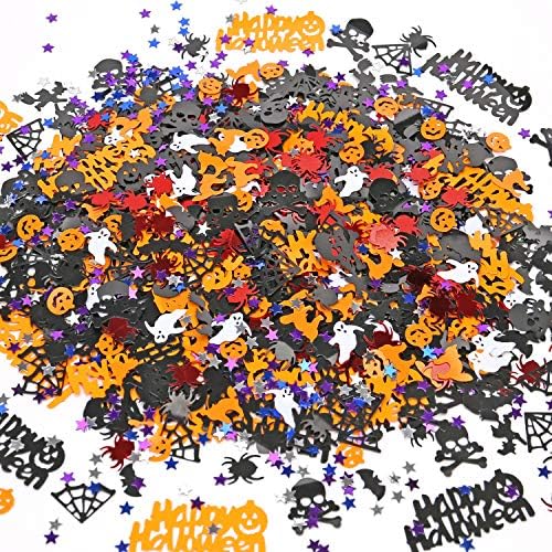 2000+pcs Confetti Table Scatter Pumpkins Spiders Bats Witches Spider Webs Star Cat Ghost Skull for Halloween Party Favor Decorations
