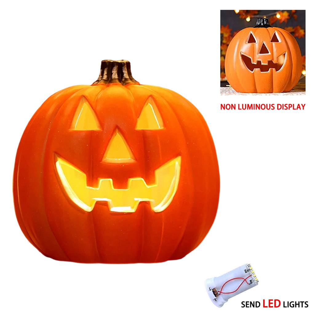 Halloween Lighted Pumpkin Large Plastic LED Pumpkin Decoration for Outdoor Yard Porch Home Storefront Shopping Mall Holiday Display Decor