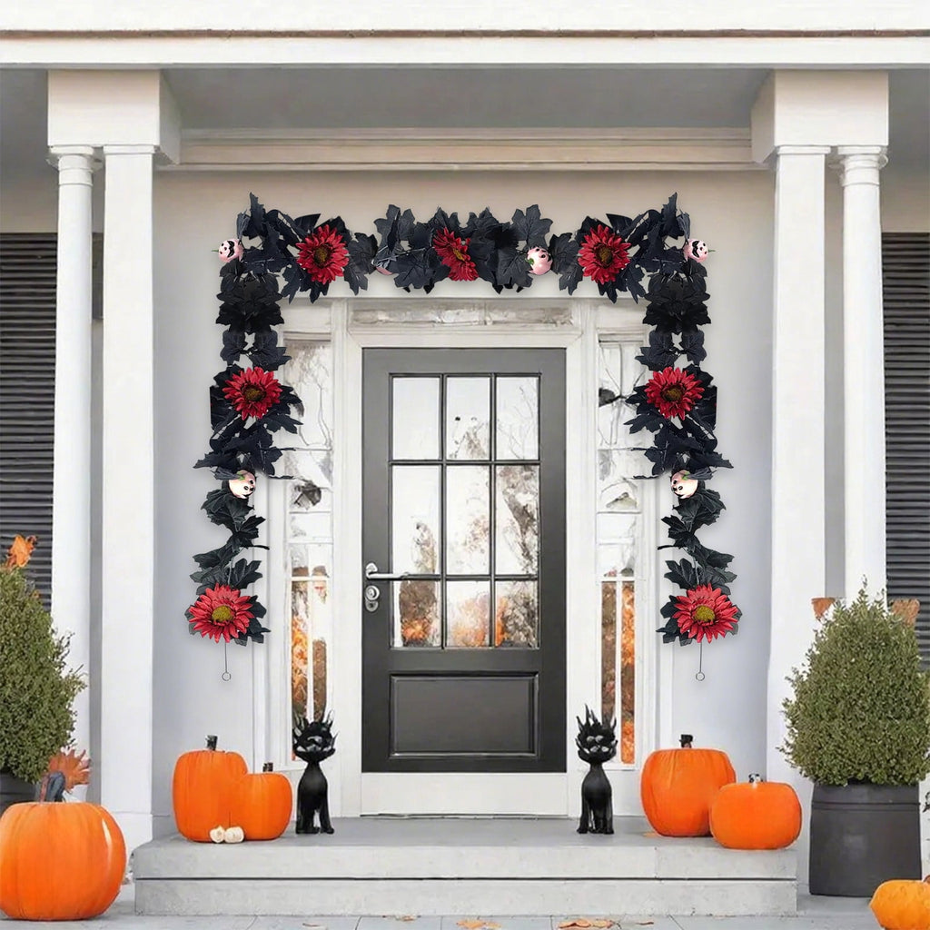 Halloween Pumpkin Garland - 68" Fall Leaf Decor for Mantle, Staircase & Porch, Outdoor/Indoor Autumn Thanksgiving Party Decoration (Multicolor)