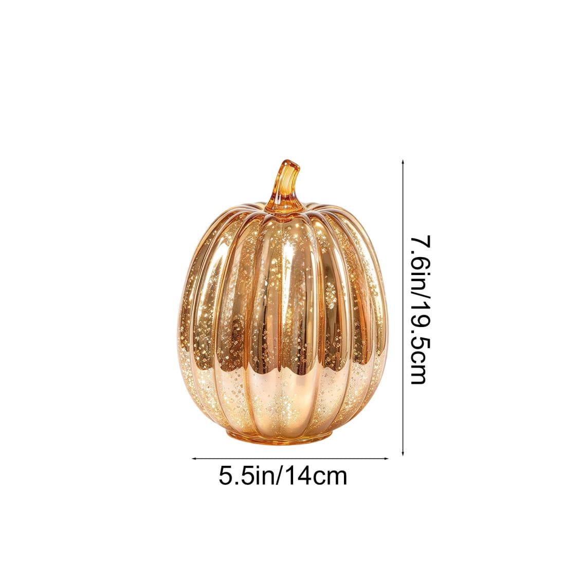 Fall Mercury Glass Light up Pumpkin Decor Fall Decoration for Home Thanksgiving Lamps for Festive Decoration Halloween Decorations Starry Night Pumpkins Tabletop Centerpiece Fall Home Decor