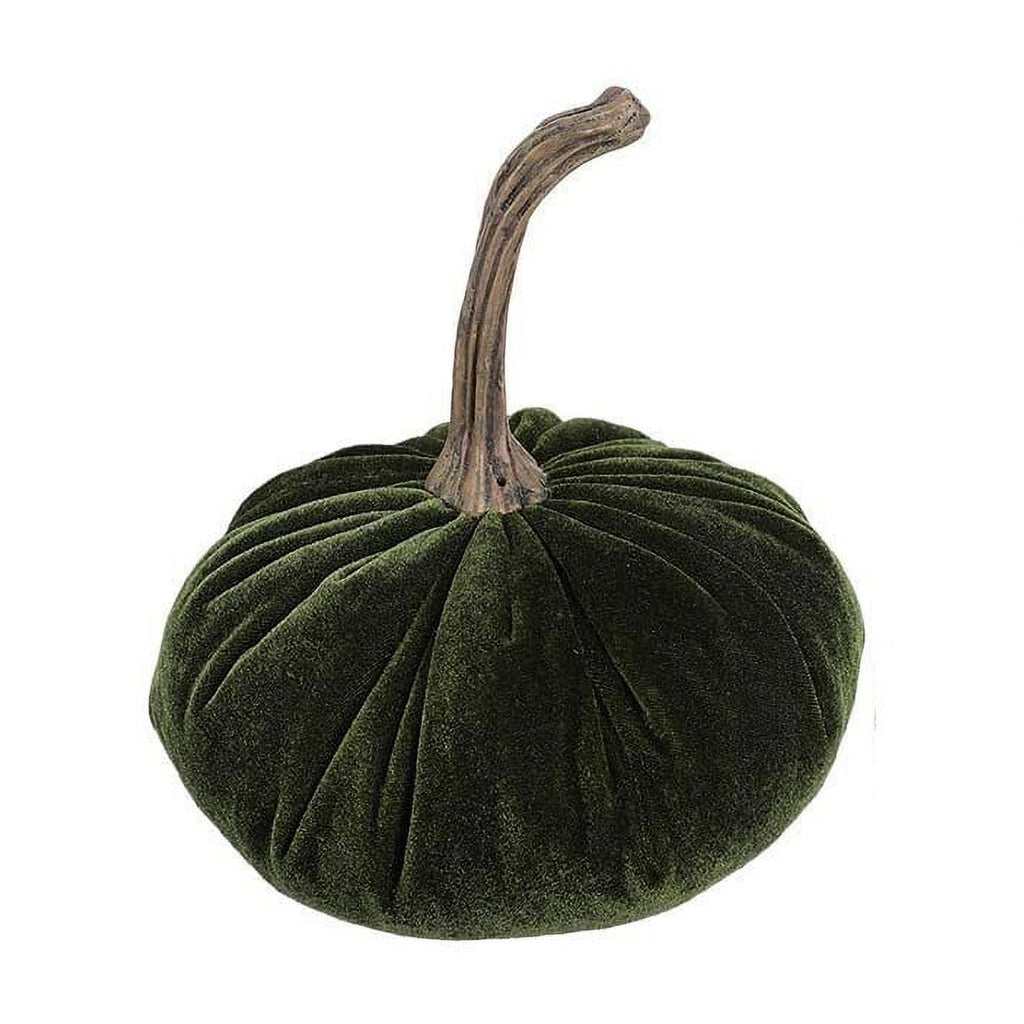 Large Fake Handmade Green Velvet Pumpkins Artificial Fall Harvest Halloween Decoration for Home Kitchen Farmhouse Thanksgiving Wedding Festival