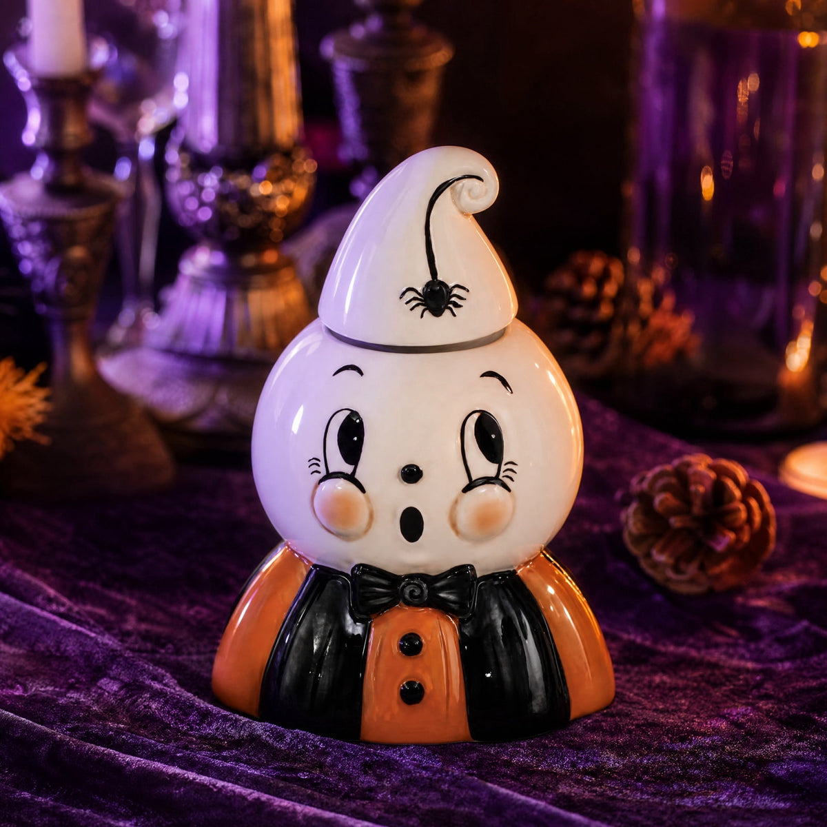 2026 Halloween Kooky Spook Ghost Figural Canister Cookie Jar,Halloween ghost canister