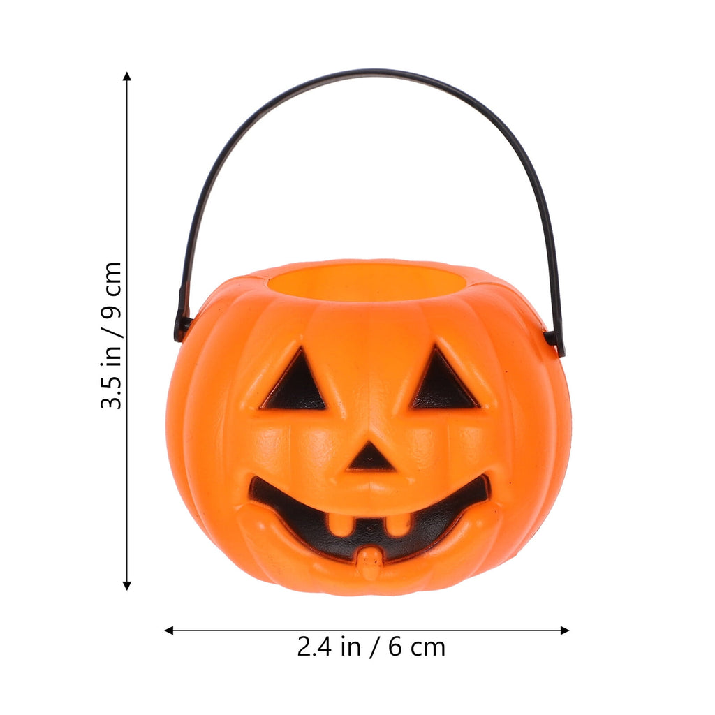 Pumpkin Candy Bucket 8pcs Plastic Pumpkin Candy Bucket Children Pumpkin Candy Pail Holder for Halloween Party Decoration Orange