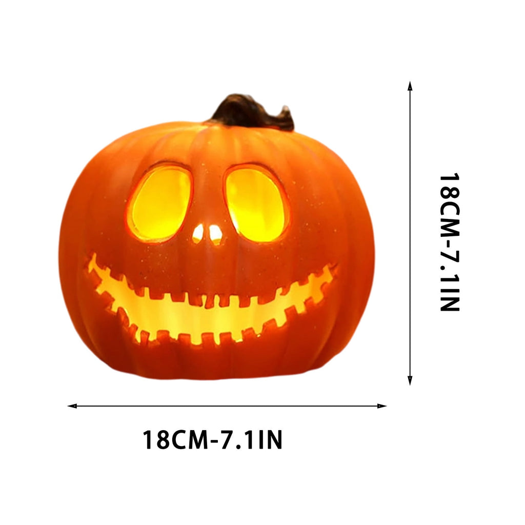 AuroraX Halloween Lighted Pumpkin Decoration Halloween Outdoor Pumpkin Decor Plastic Large Porch Waterproof Halloween Decorations for Yard Orange