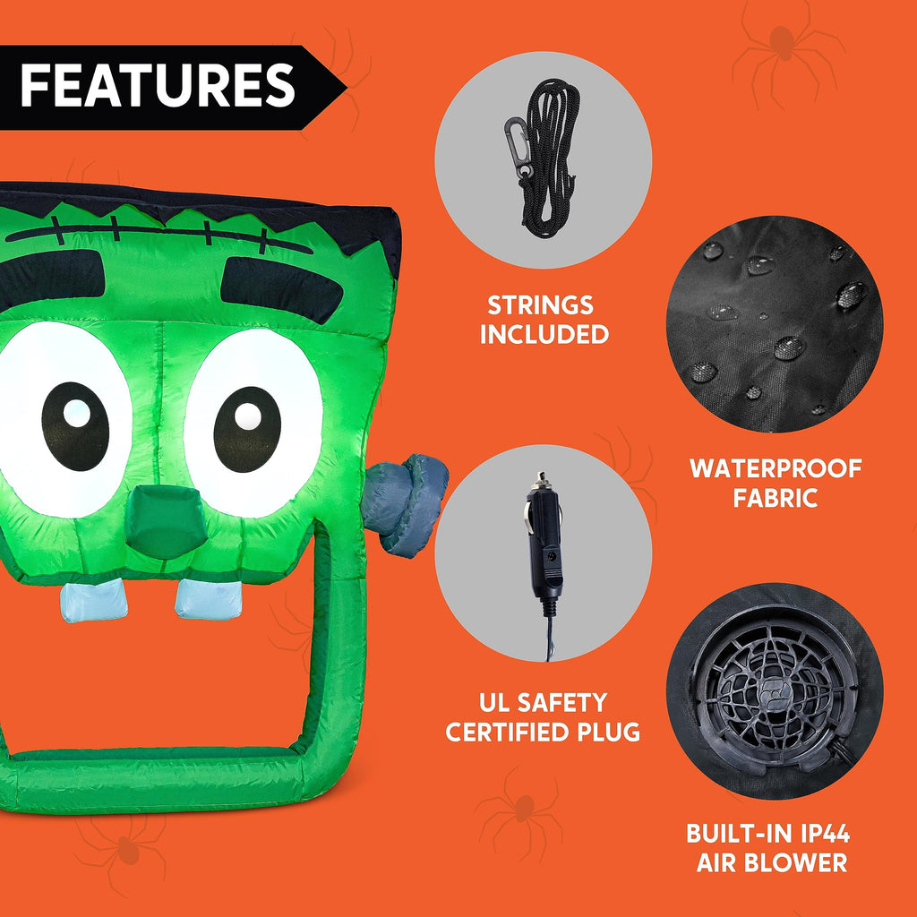 Joyfy 5 FT Halloween Inflatable Ghost Decoration with Colorful LEDs,Trunk or Treat Car Decorations Kit Ghost Trio with Built-in LED Light for Halloween Party Indoor,Outdoor,Yard,Garden Decor