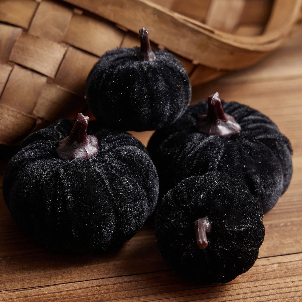12 Pcs Small Velvet Pumpkins Artificial Pumpkins 2 Sizes for Fall Decor Wedding Thanksgiving Halloween Party Table Centerpiece Farmhouse Decoration, Blue