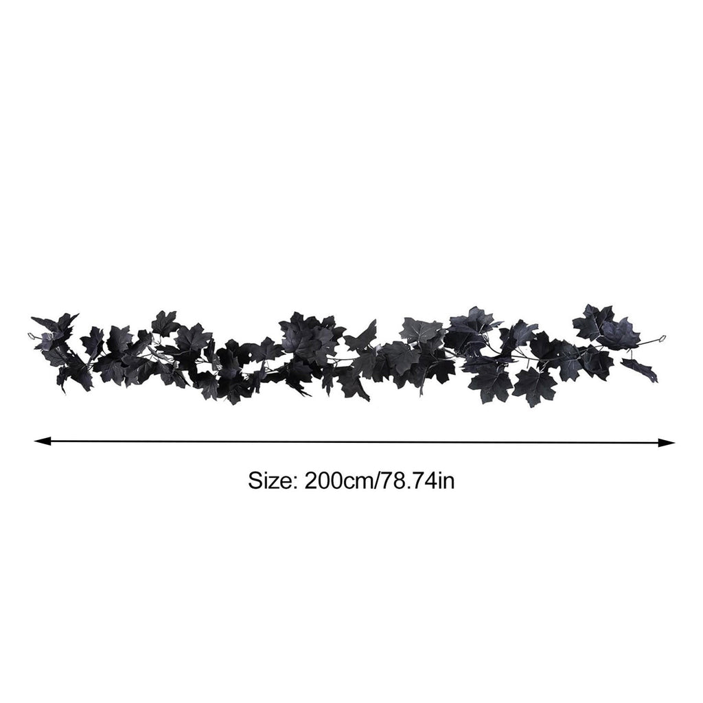 Clearance Gunhay Fall Decor Fall Decorations for Home, Black Decorations Halloween Garland, Fall Wall Hanging Rose Leaves, Artificial Black Rose Leaf Vine, Halloween Decorations for Home