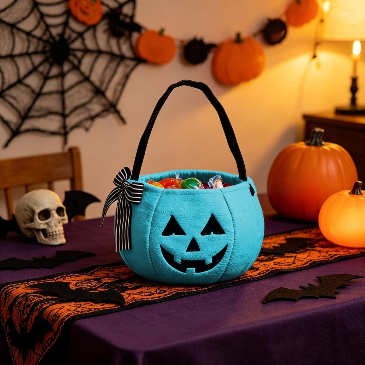 SCNOR Friendly Ghost Statue with Pumpkin Candy Bowl, 11.8 Inch Halloween Decoration for Outdoor Porch, Yard, Patio & Indoor