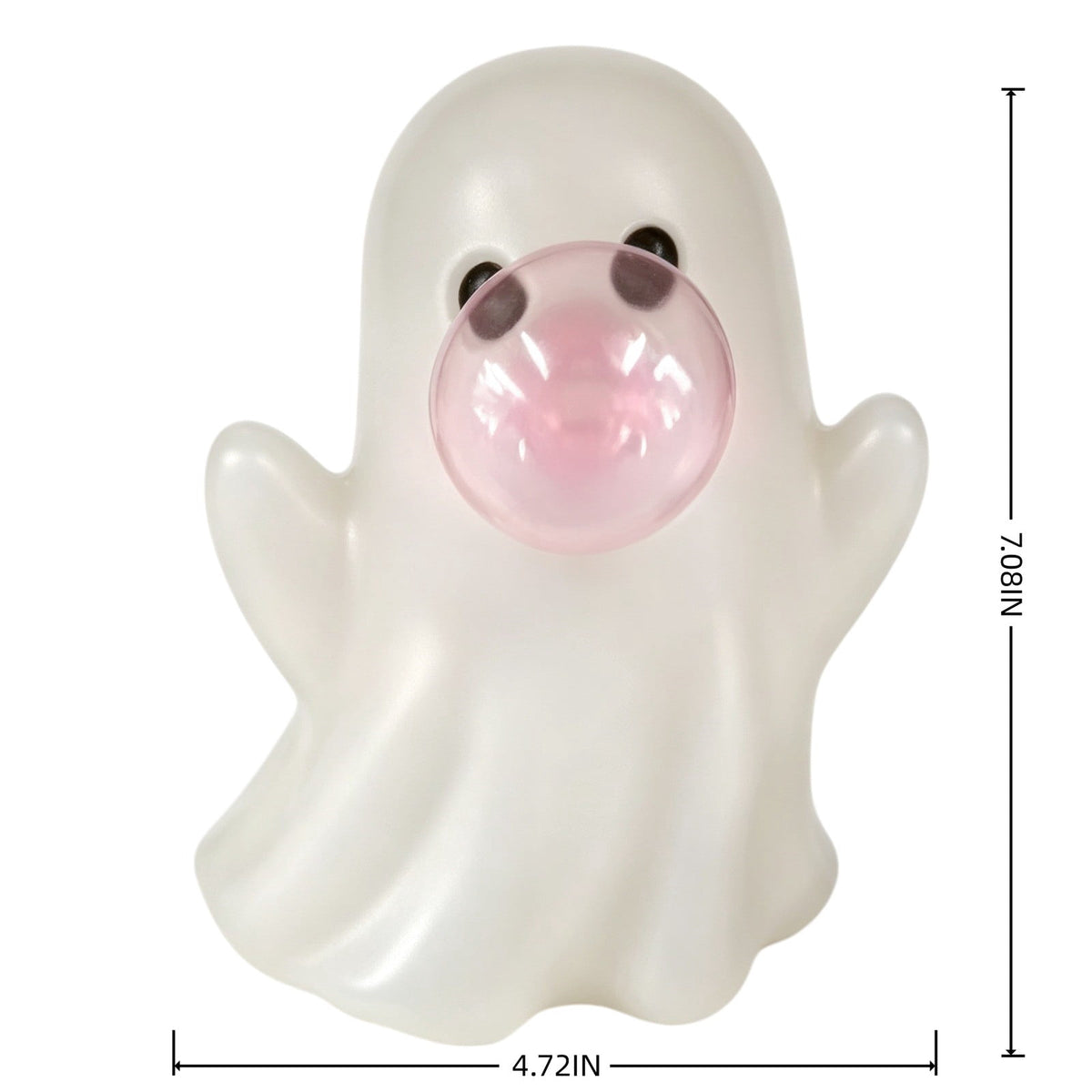 Lighted Halloween Ghost Candy Bowl, Cute LED Ghost Holding Pumpkin Candy Bucket for Trick or Treat, Outdoor Halloween Decorations for Front Porch, Indoor Yard Patio Halloween Decor