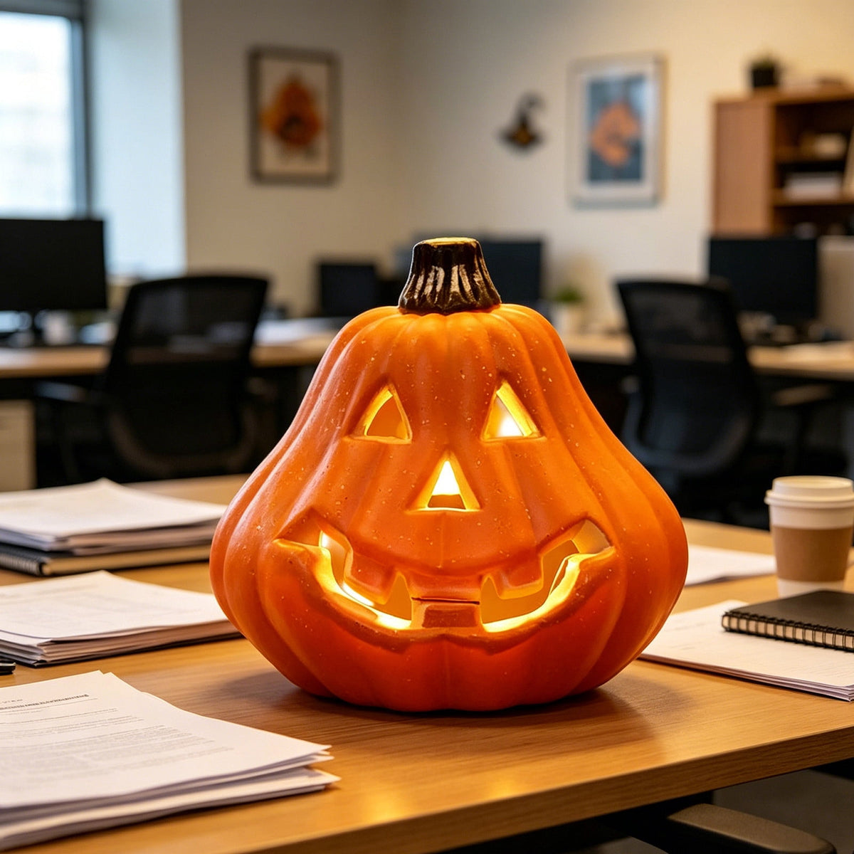 Tdxkok Halloween Large Plastic LED Light Up Pumpkin Outdoor Yard Porch Home Storefront Mall Holiday Display Decoration Ambient Lighting Lantern