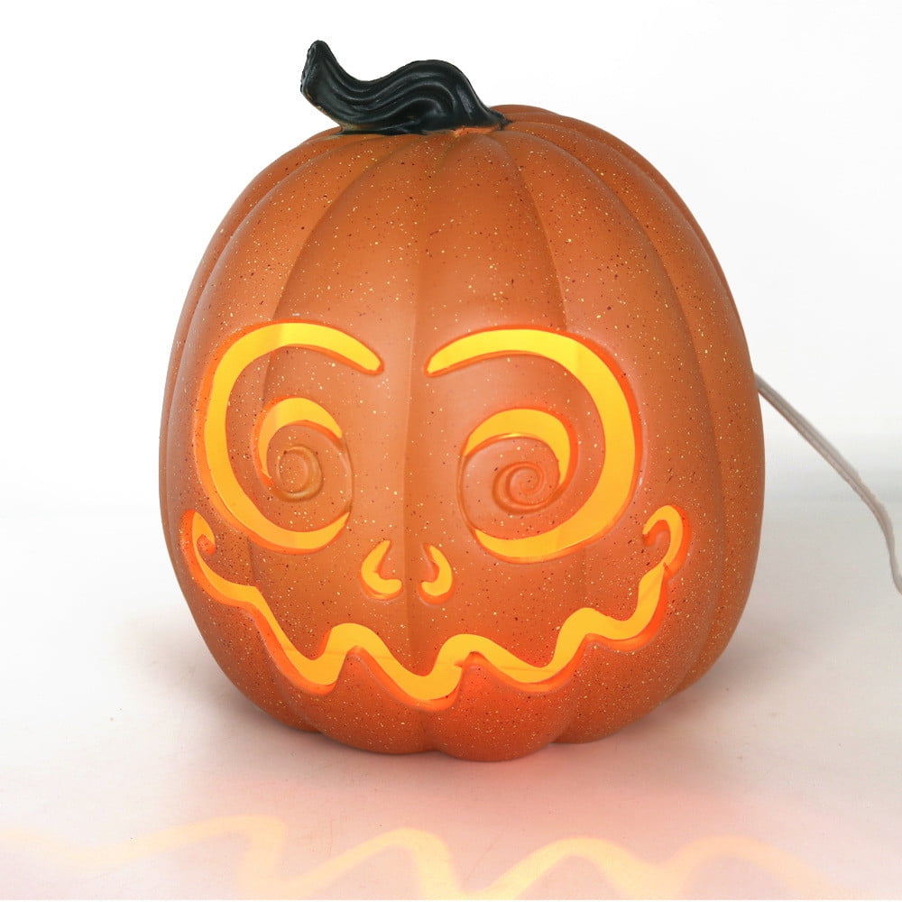 SRUILUO Halloween Light up Jack-O-Lantern, Fall Thanksgiving Pumpkin Light Decorations, Pumpkin Prop with LED Light, Halloween Tabletop Decorations Props for Indoor Outdoor Decor (No Battery)