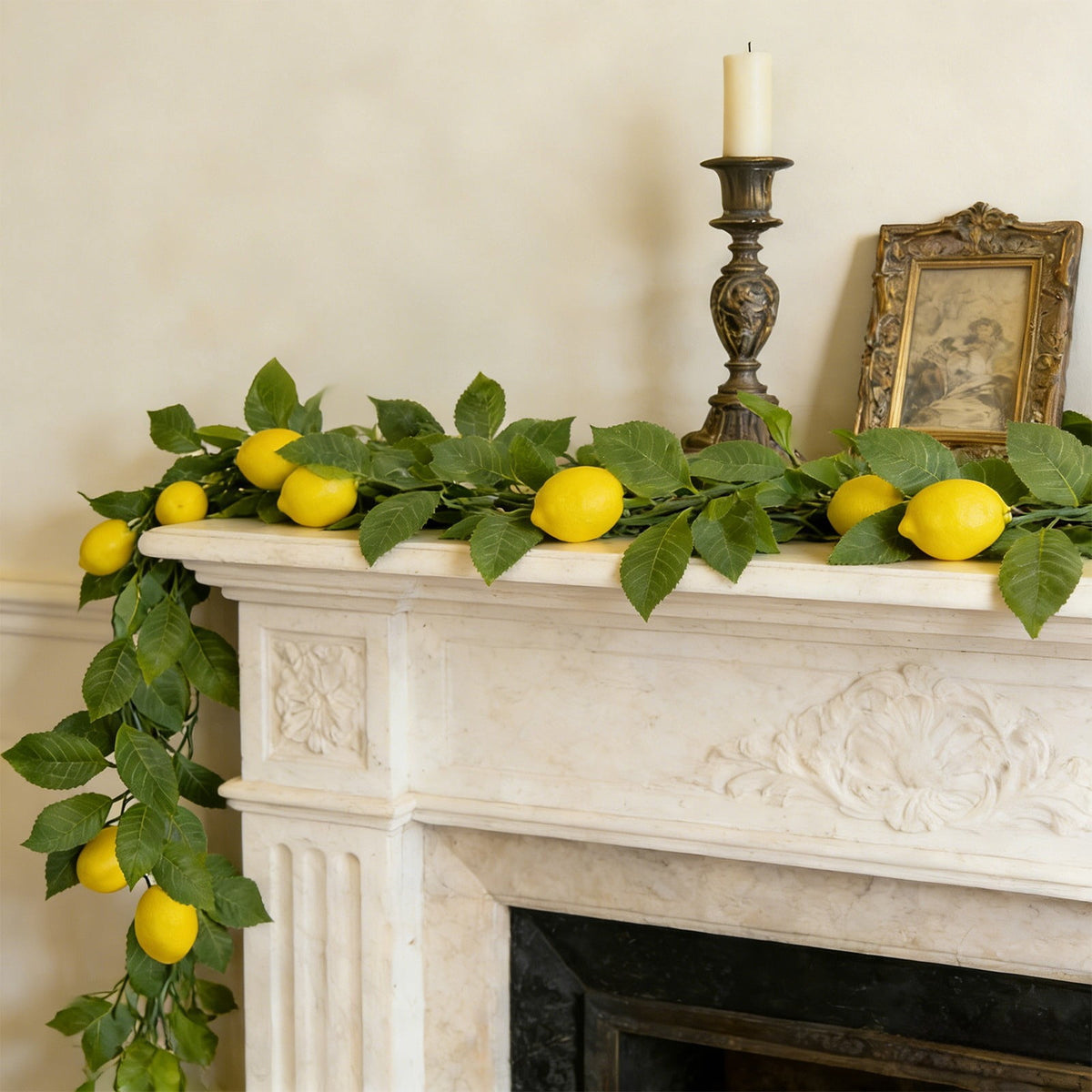 yulier Artificial Garland 70.86 inch Spring Garland with Flowers, Faux Vines Floral Hanging Garland for Holiday Wedding Spring Home Party Window Door Fireplace Table Indoor Outdoor Decor