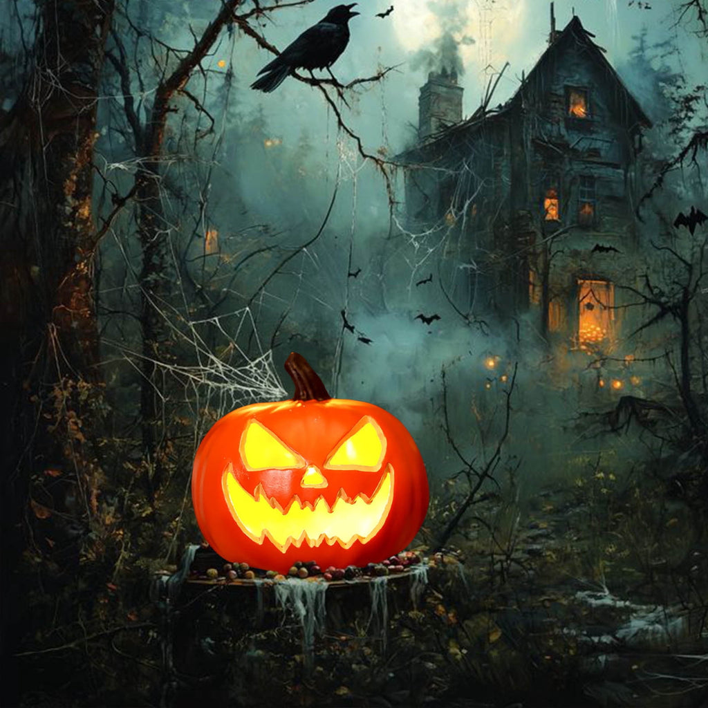 KMMYS Halloween Pumpkin Lantern, LED Light, Realistic Decoration, Versatile Halloween Prop, Perfect for Home Decor and Photography, Halloween Pumpkin Blow Molded Lantern